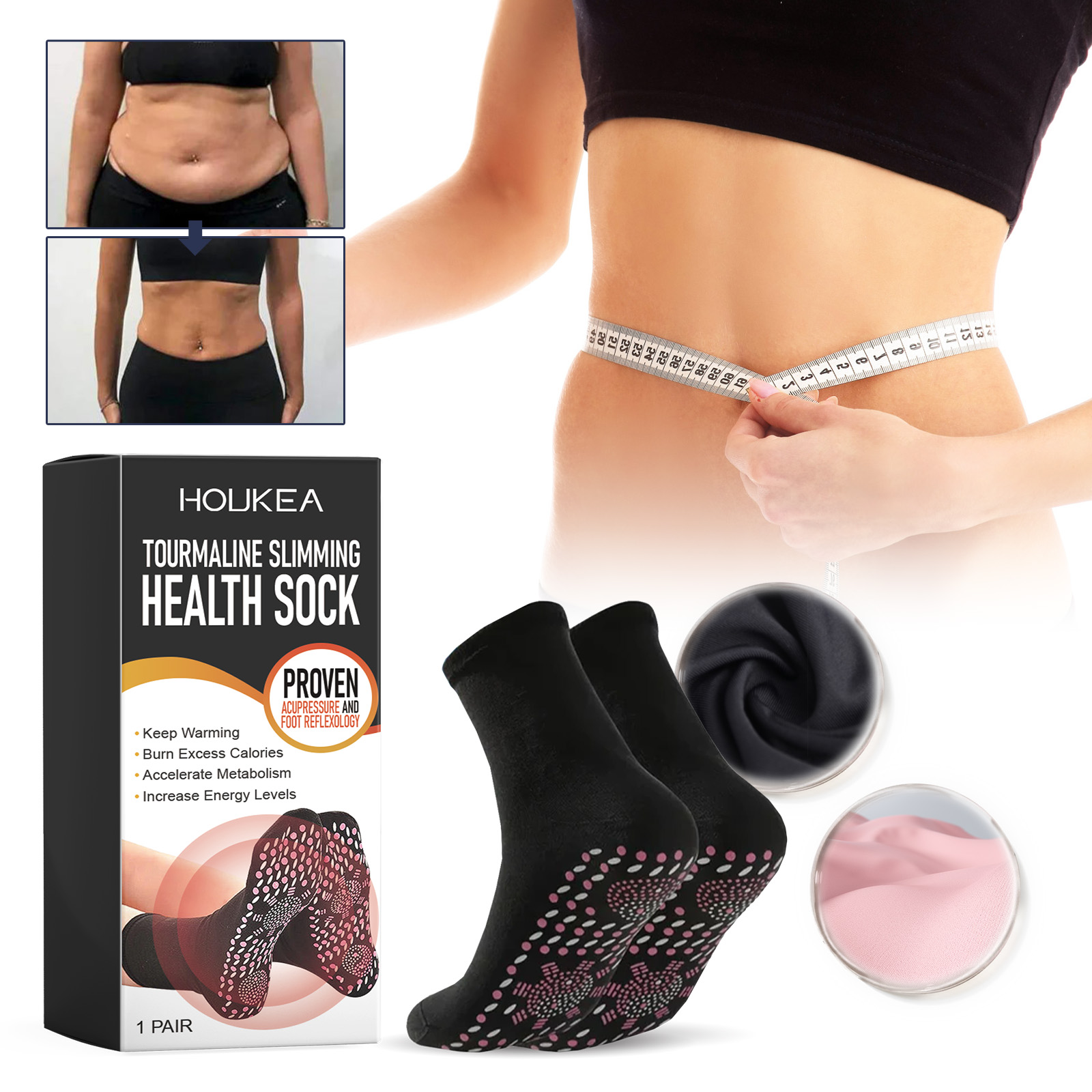 Rolled black socks prepared for outdoor walking