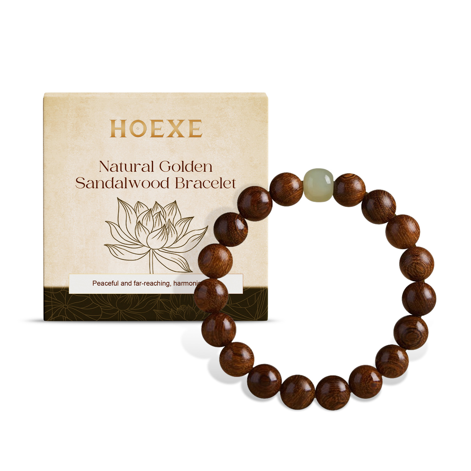 Gold Wire Sandalwood Bead String New Chinese Style Simple Mi