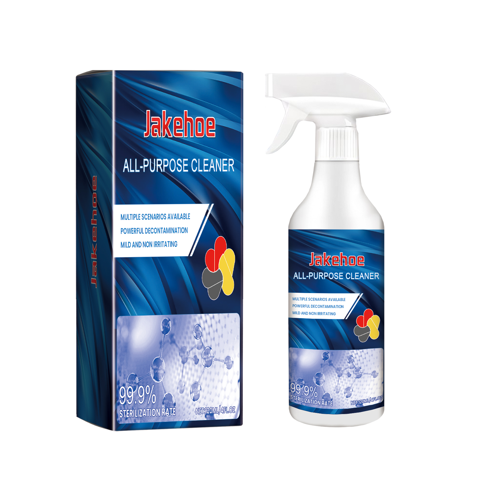 White trigger nozzle and glossy blue cleaner label