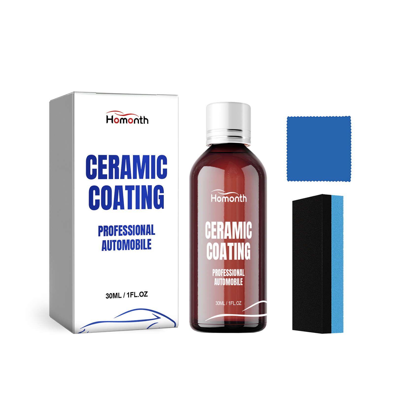 Branded ceramic coating packaging with volume clearly shown