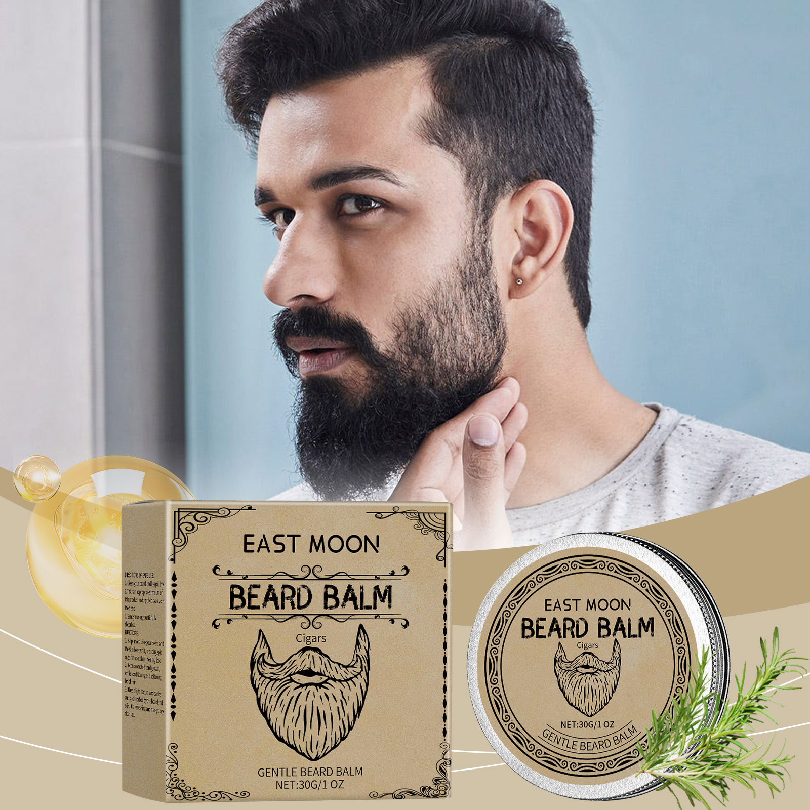 Bearded man showing shaped and controlled facial hair