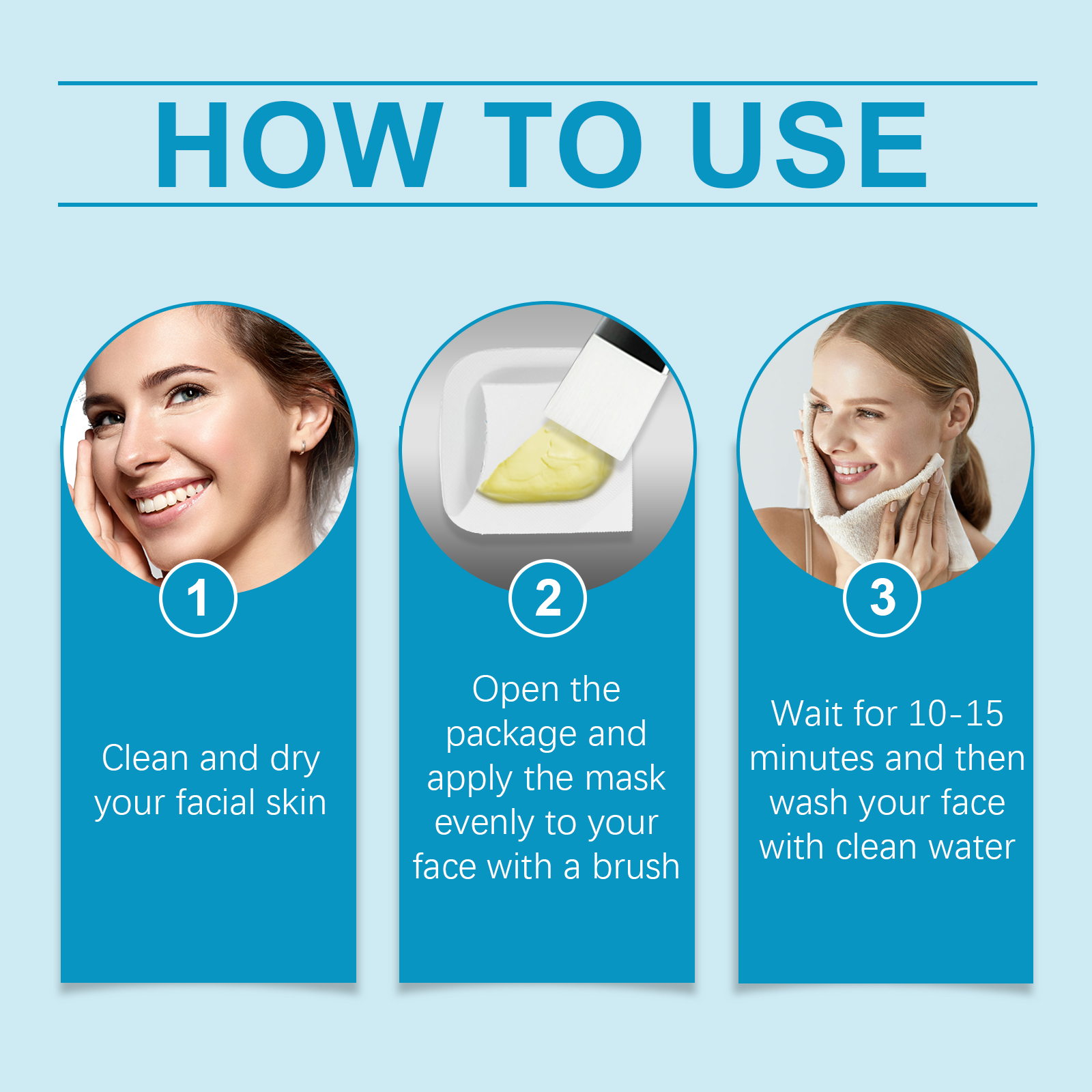Compact facial mask portion ready for travel