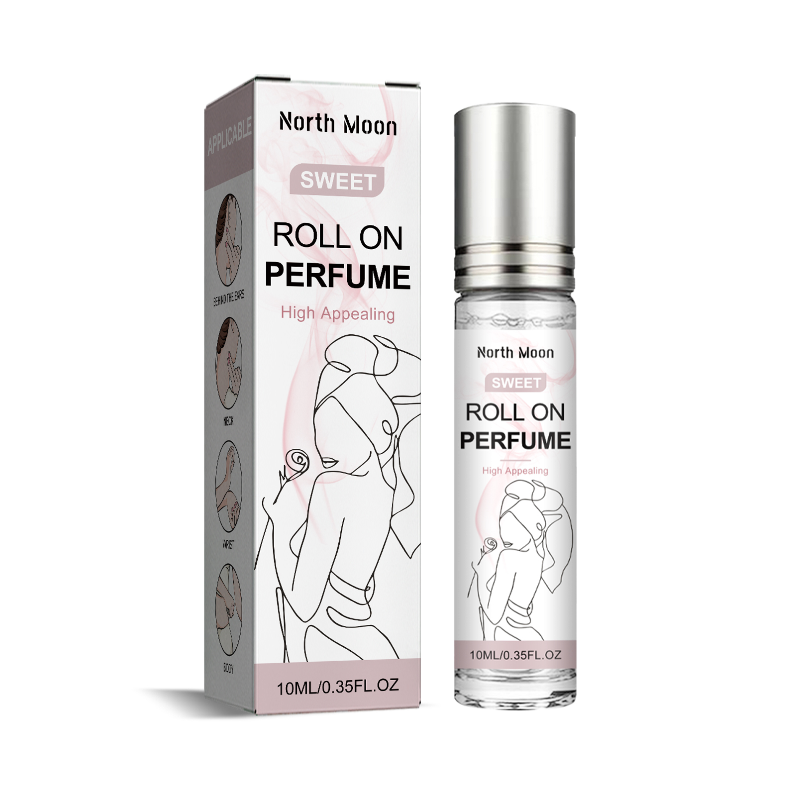 North Moon Roll On Perfume, Natural Fresh Lasting Fragrance 