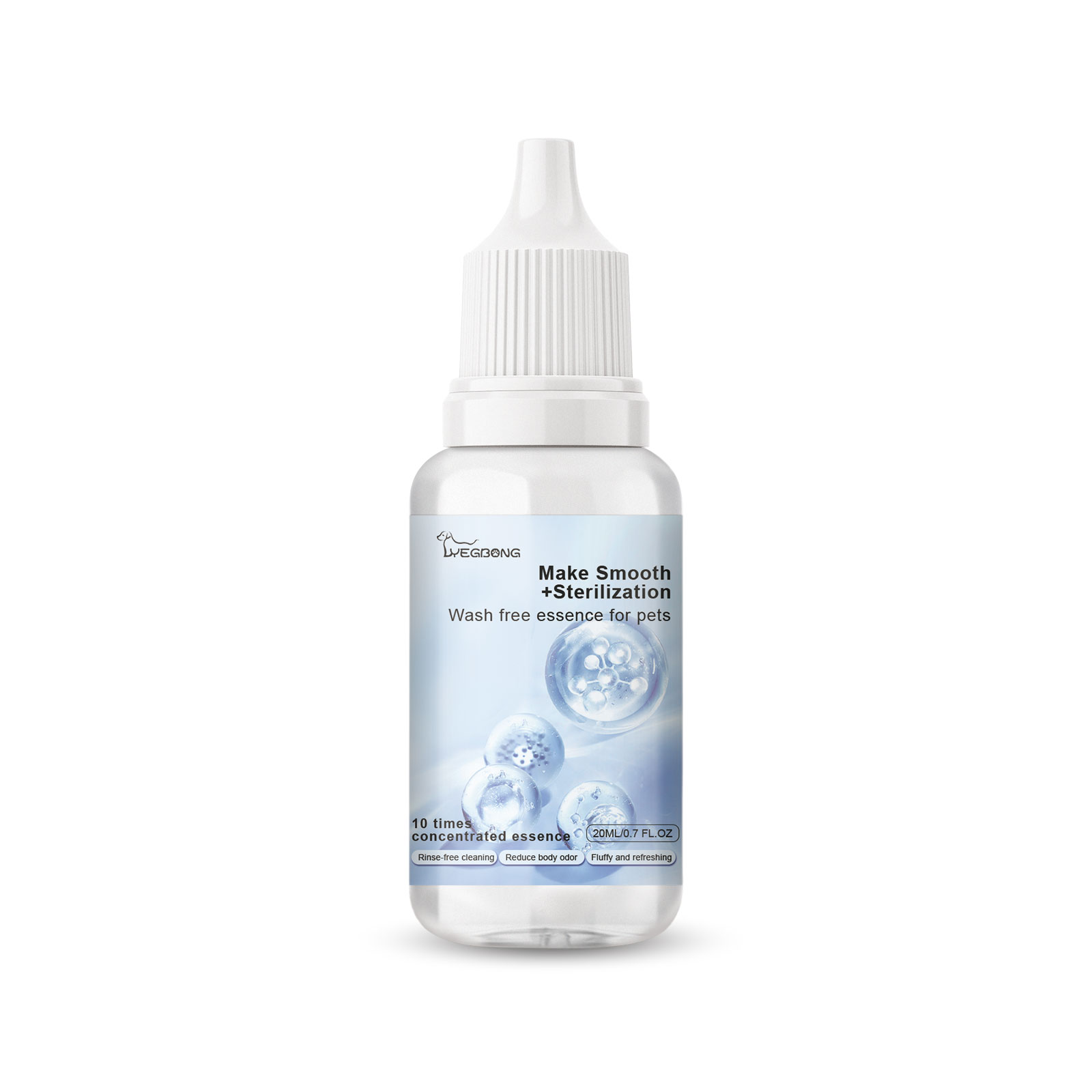 Frosted pet serum bottle and retail box