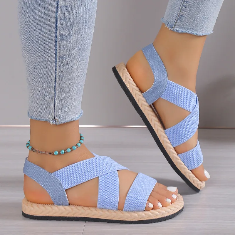 Open Toe Flats Sandals image 6