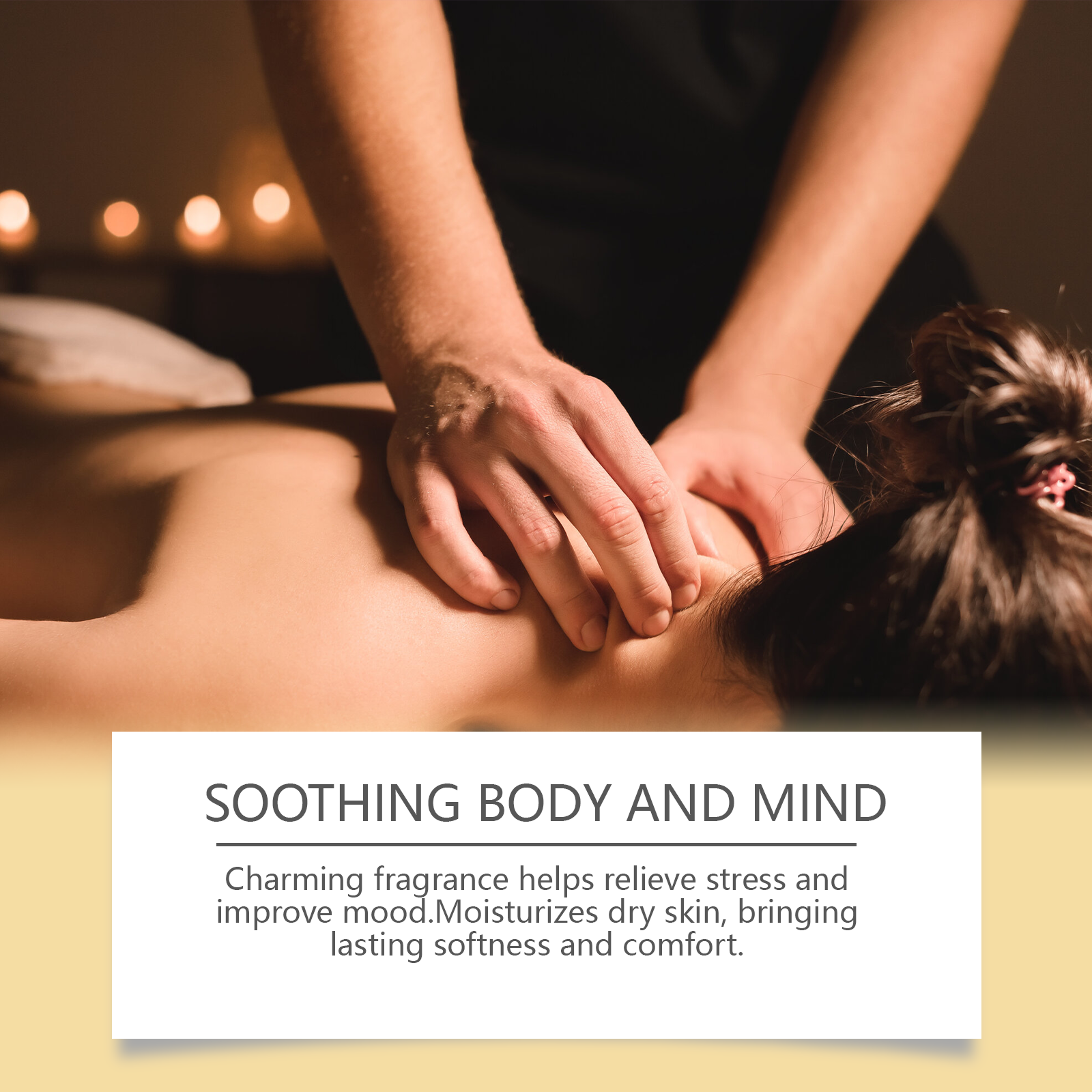Oil massage leaving skin with a soft glossy finish