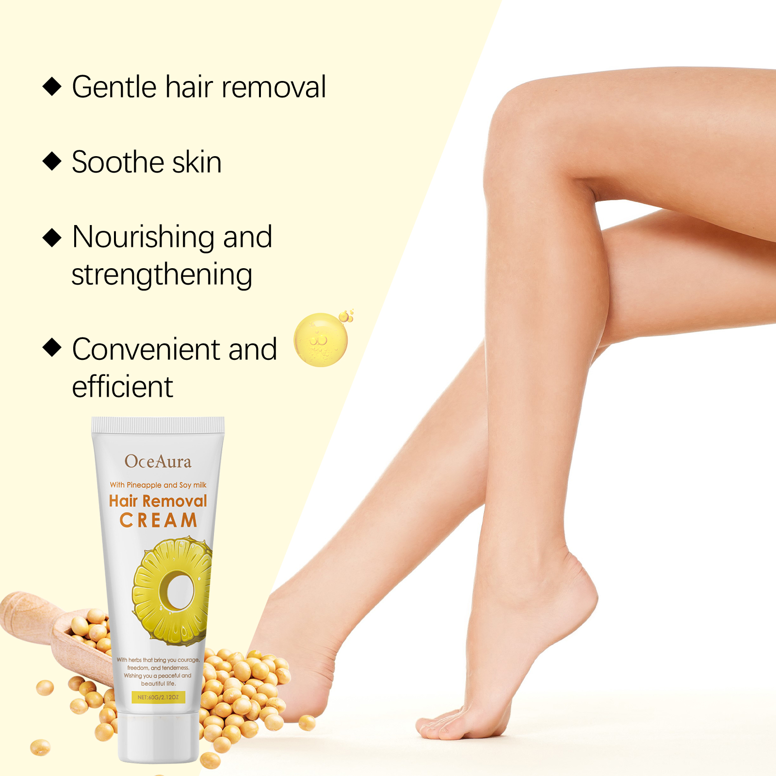 Hair removal cream with included application spatula