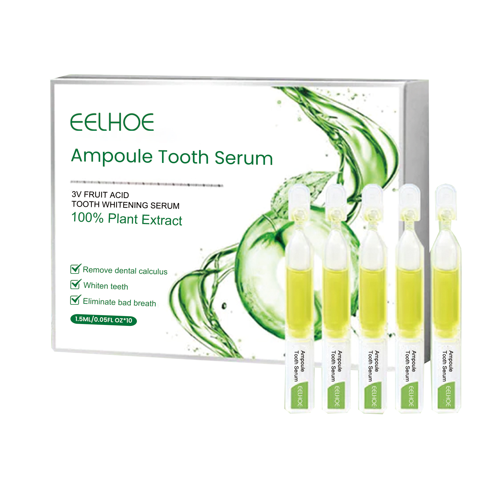 Green ampoules and compact tooth serum box