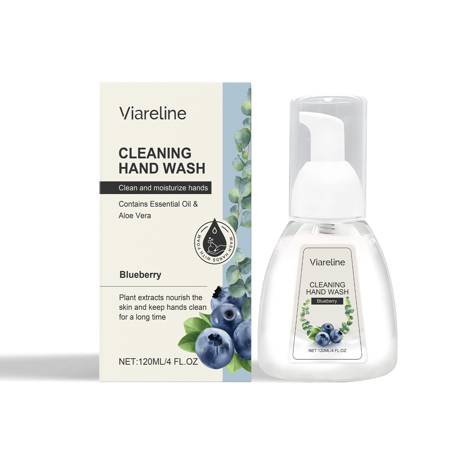 Foaming Hand Sanitizer (Blueberry Flavor) Gentle Cleansing, Soothing Decontamination, Moisturizing