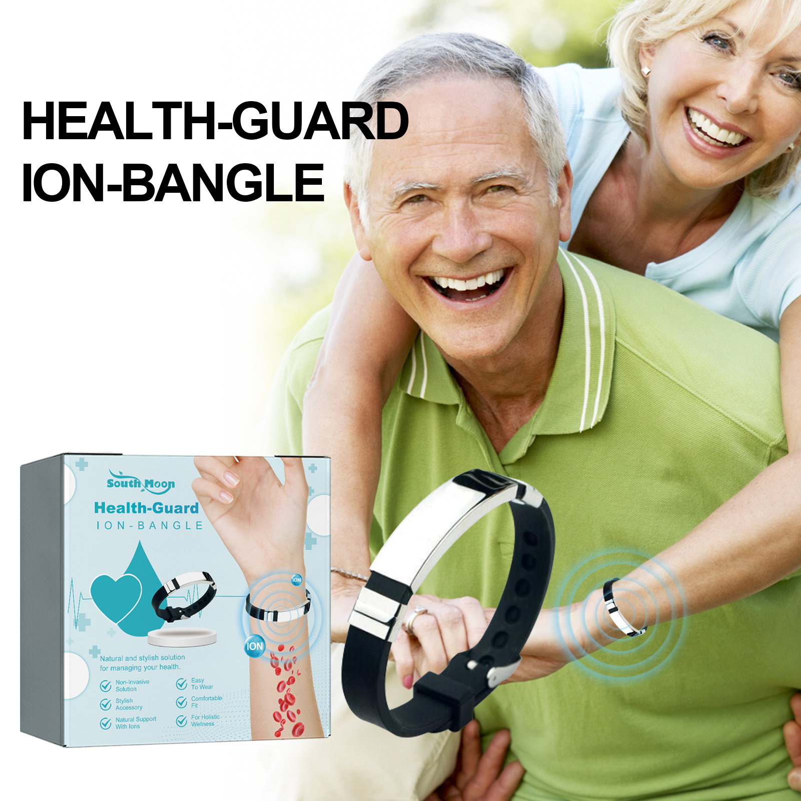 Older man wearing bracelet during relaxed daily life
