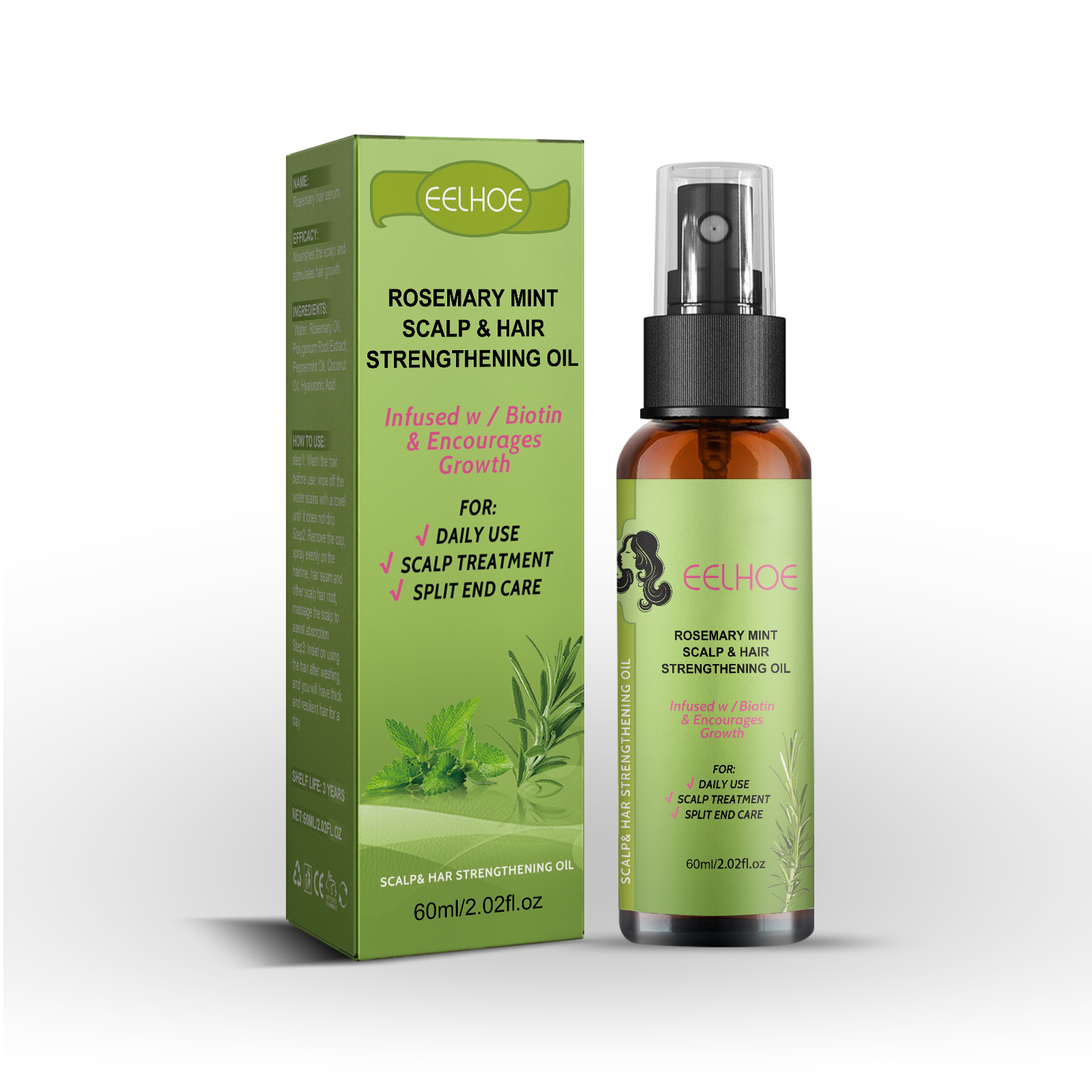EELHOE Rosemary Dense Hair Spray Hydrates Roots For Increase