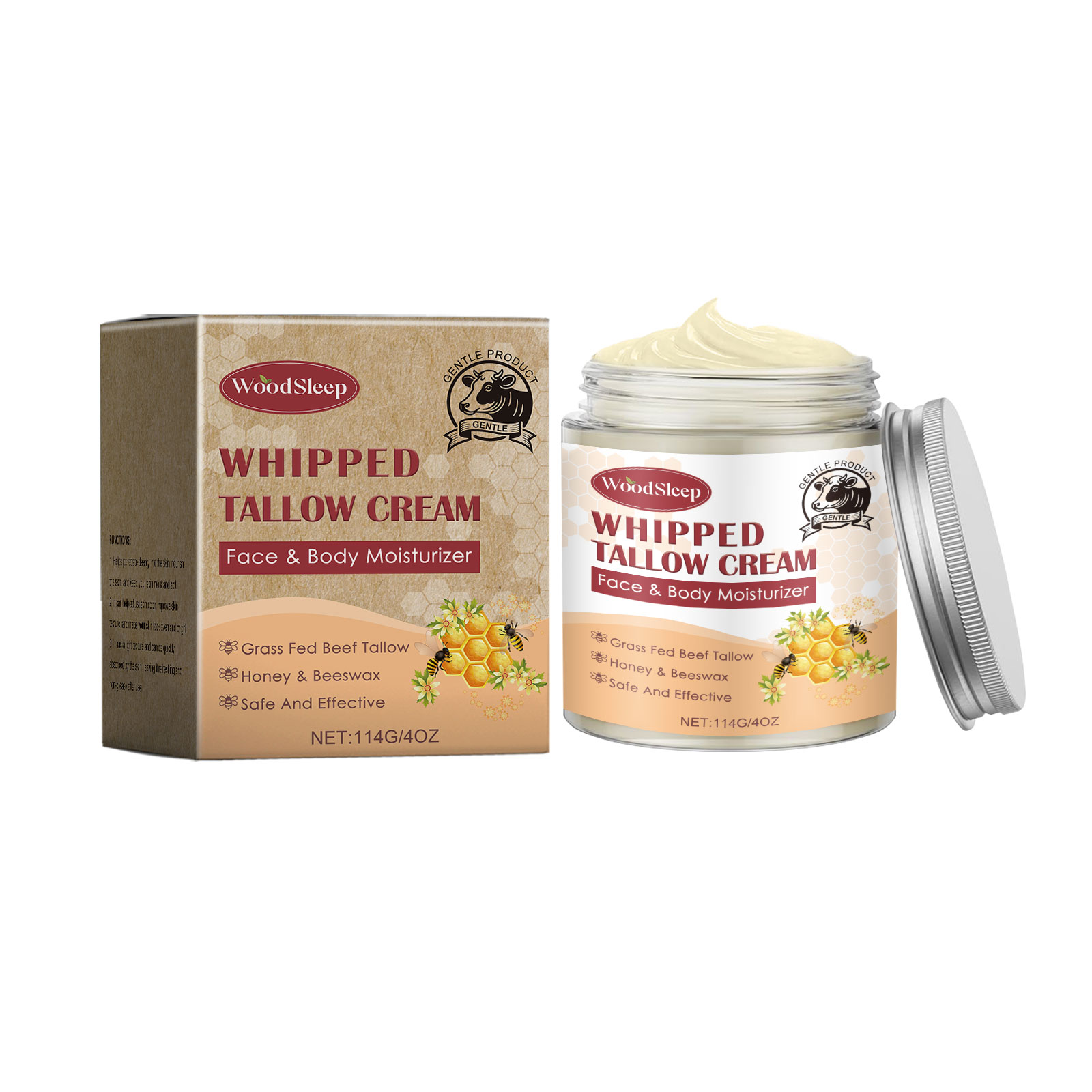 Tallow Skin Honey Cream Gently Moisturizes And Hydrates Skin, Firming And Refreshing