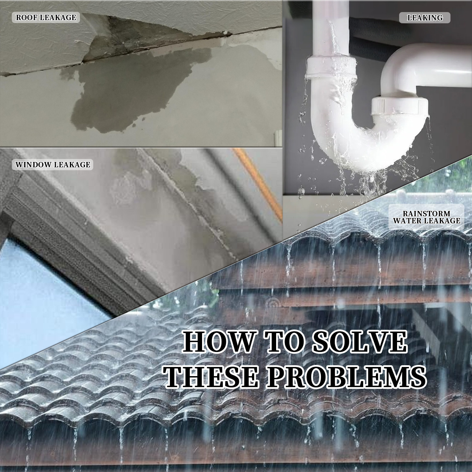 Waterproof sealant use across roof window pipe and tile areas