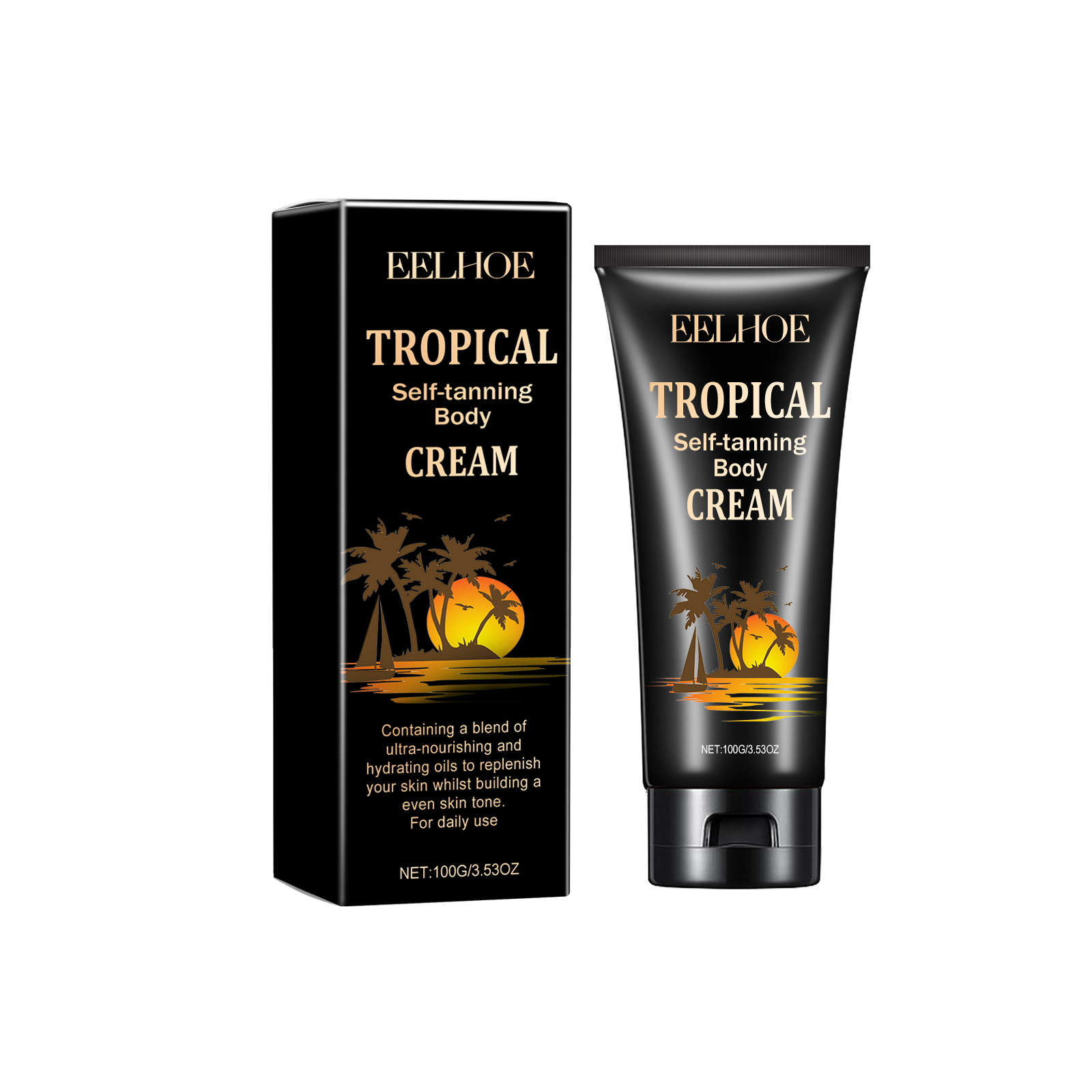 Tropical Self-Tanning Body Cream, Natural Wheatskin Moisturi