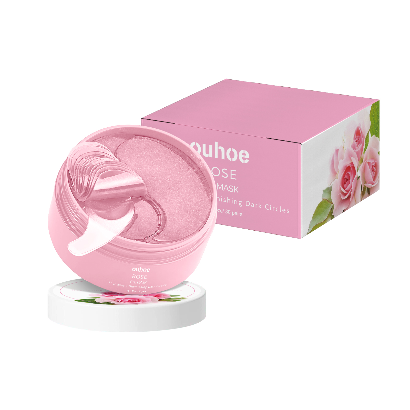 Pink Rose Eye Mask, Reduces Fine Lines, Bags, Dark Circles, 