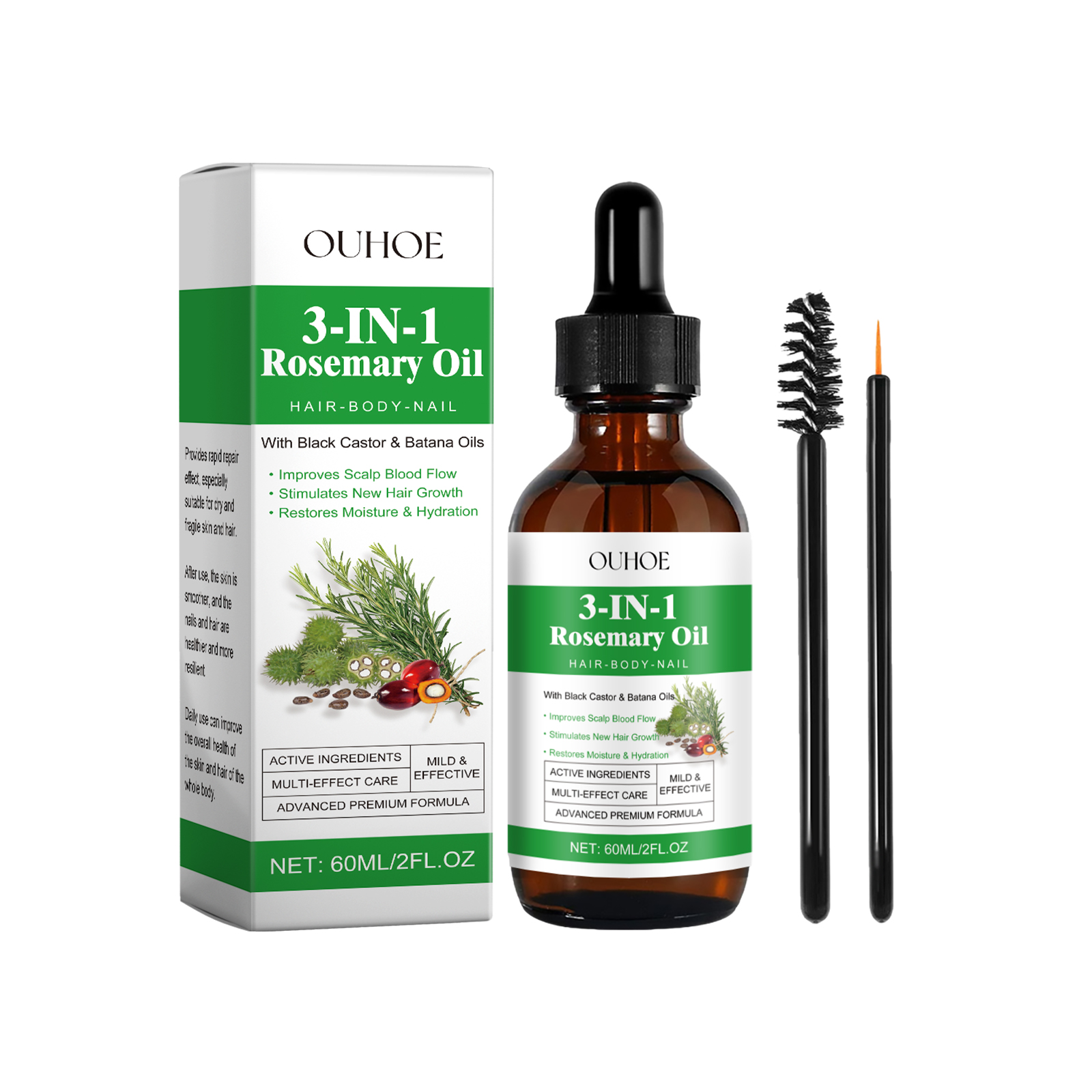 Rosemary Black Castor Batana Oil Nourishing Moisturizing Rep