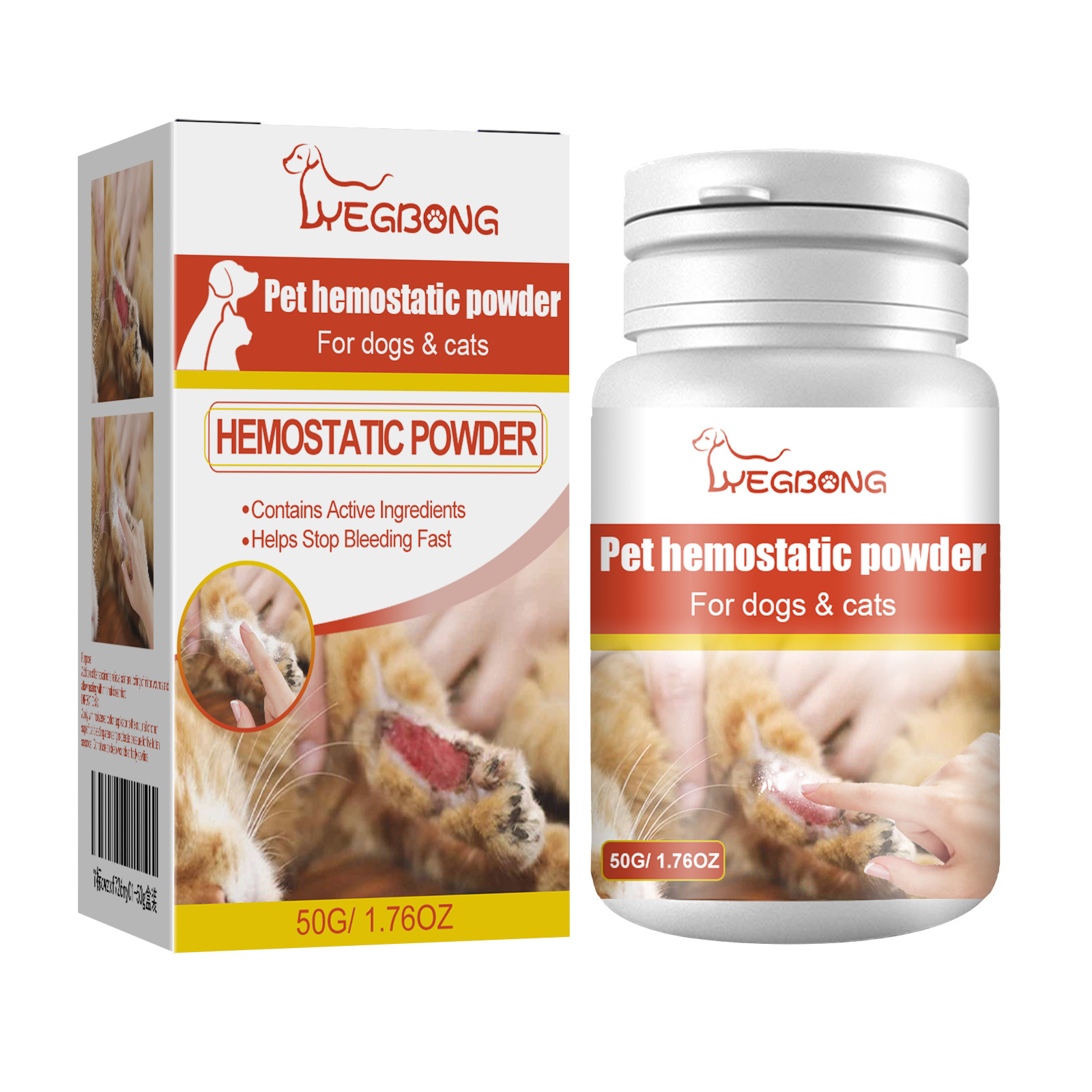 Pet Hemostatic Powder, Skin Wound Cleaning Styptic Powder Fo