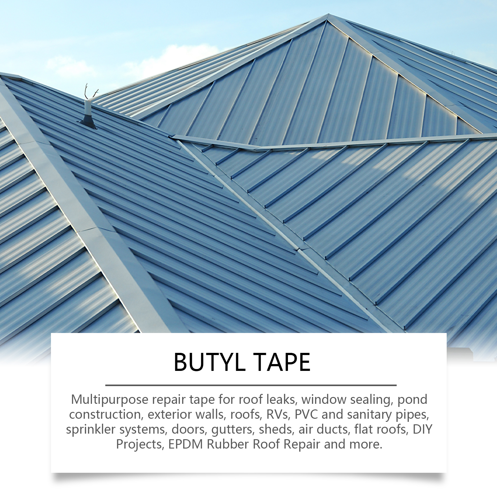 Roof repair applications diagram for gutters, pipes, and vents