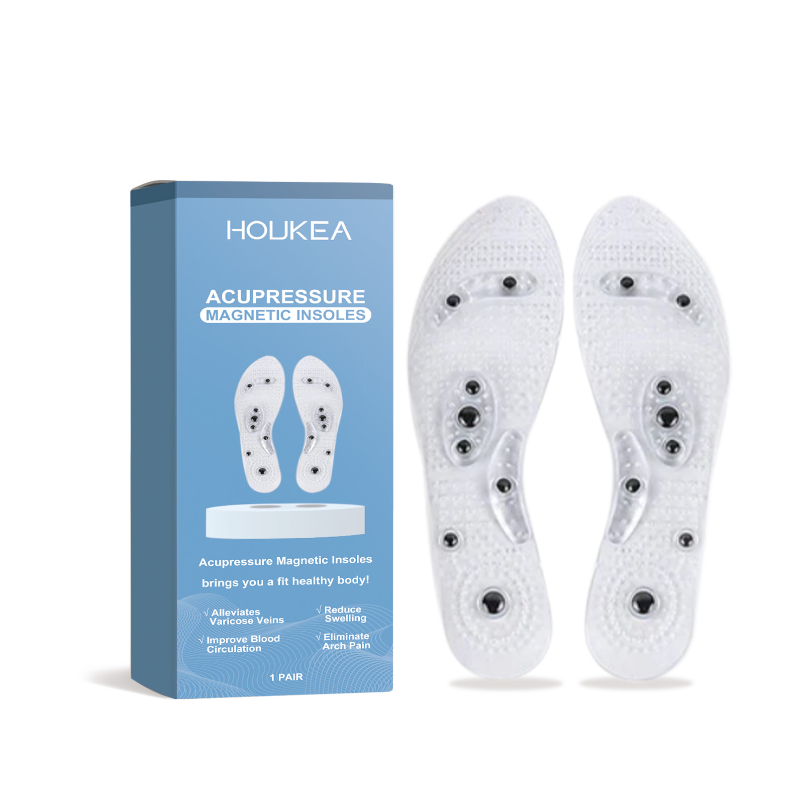 Raised nodes and dark magnetic points on insole