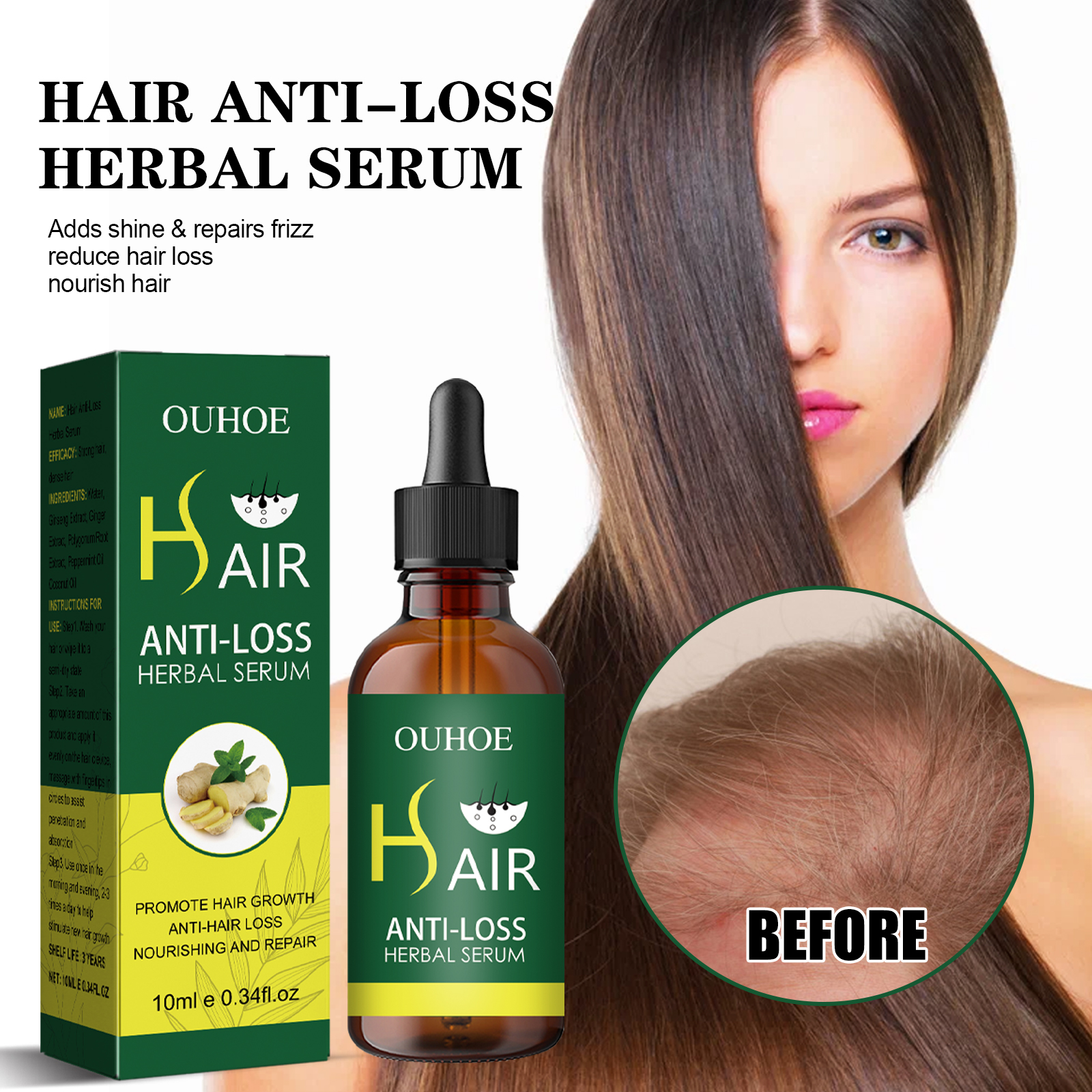 Dense Hair Essential Oil, Smooth Hair Repair Hair Root Thick