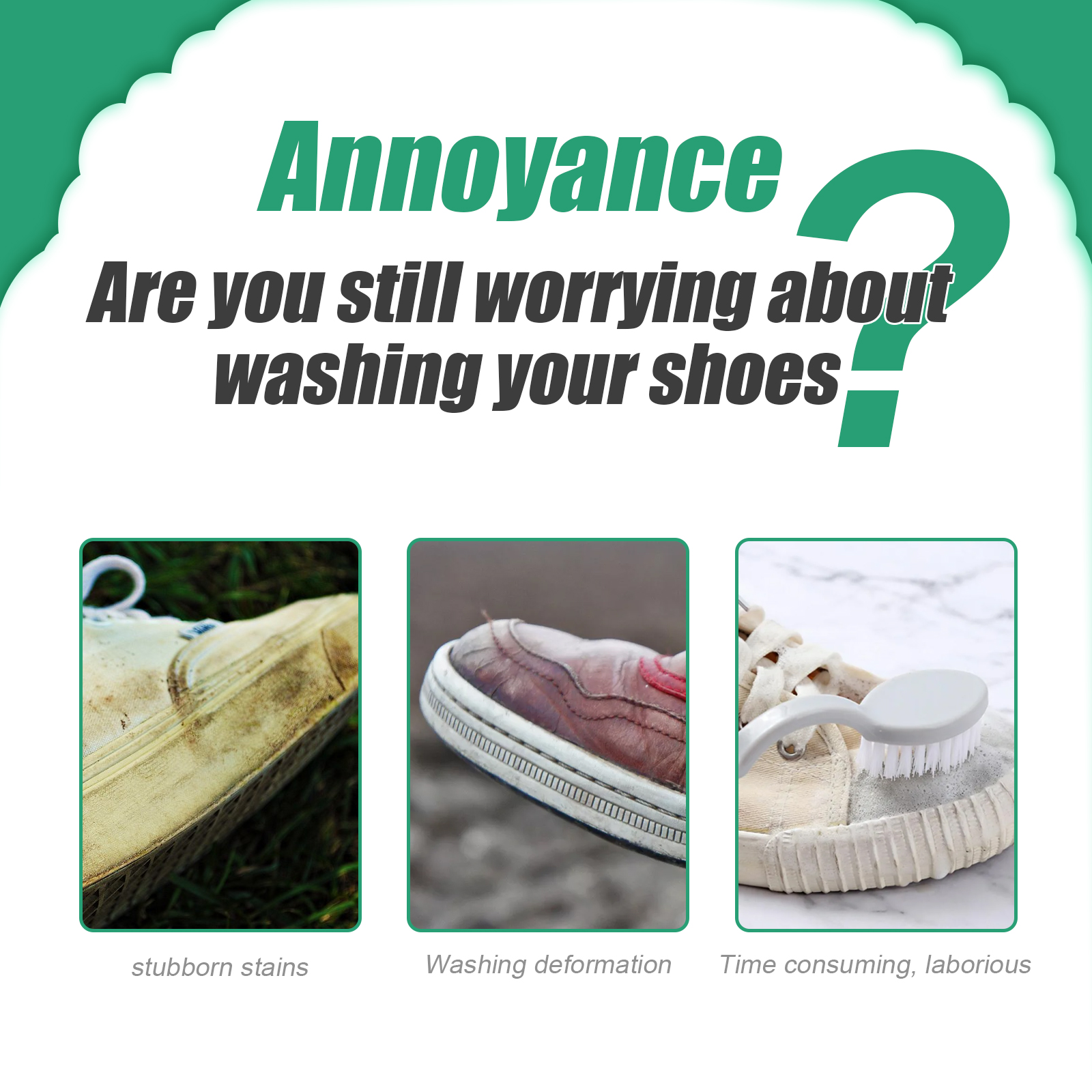 White sneaker cleaning problem shown in detail
