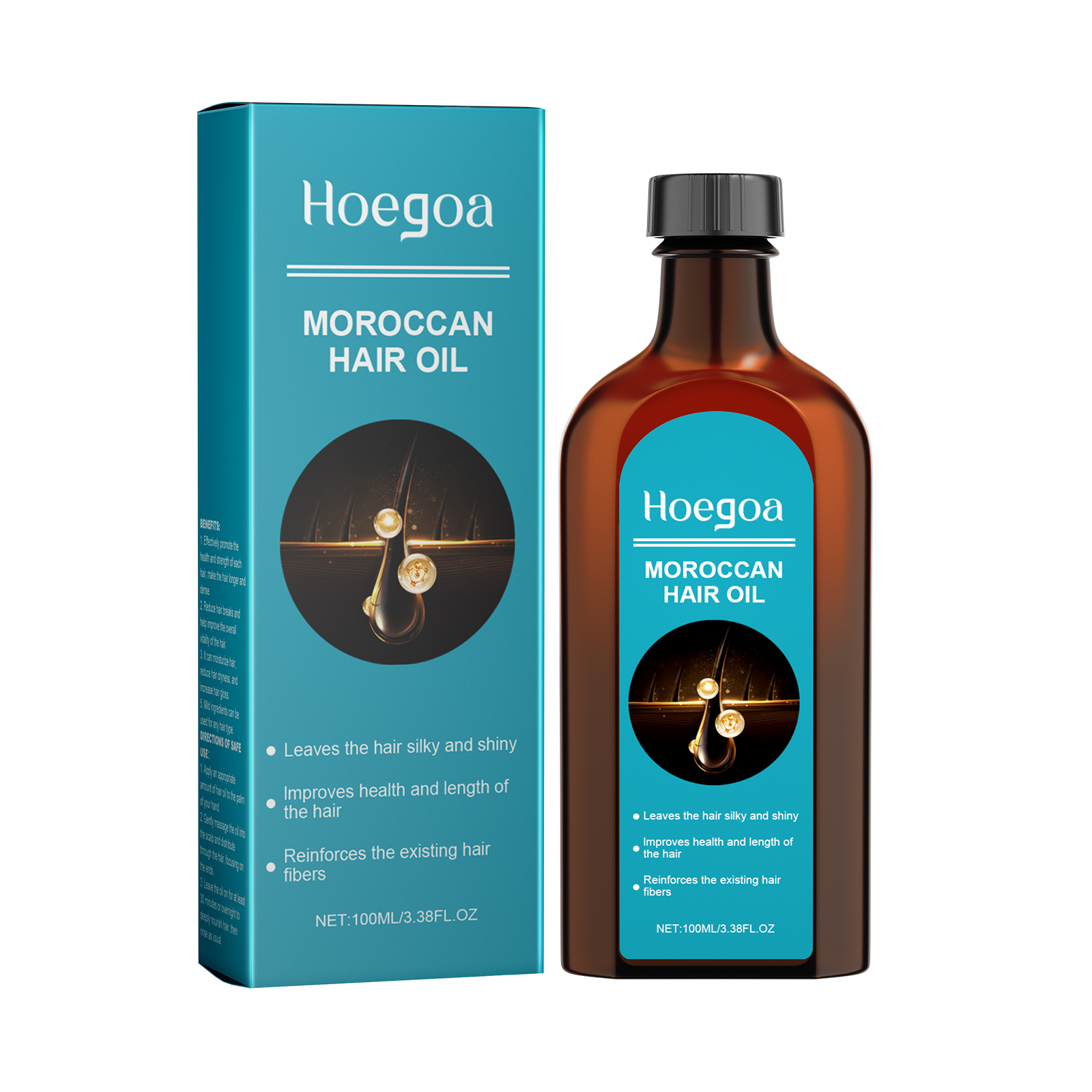 Moroccan Hair Oil, Leave-In Hair Care Serum For Split Ends A