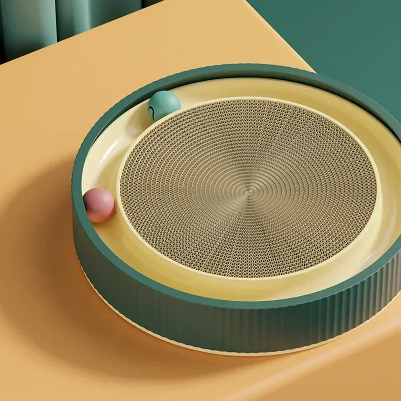 Multi Function Round Cat Scratching Board with Ball Toy Cat Scratcher Funny Sharpen Nails Scraper