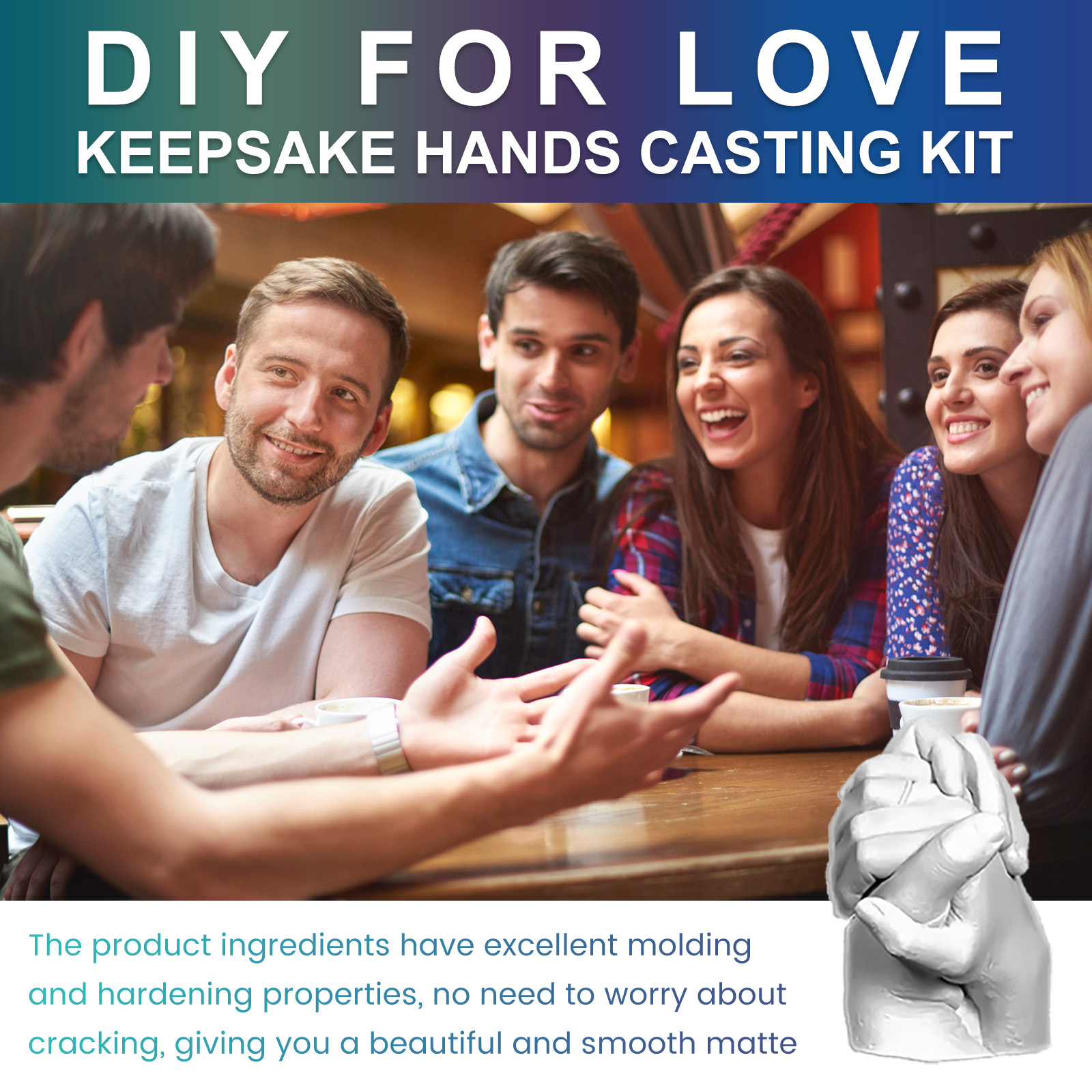 Friends enjoying a hands-on casting activity