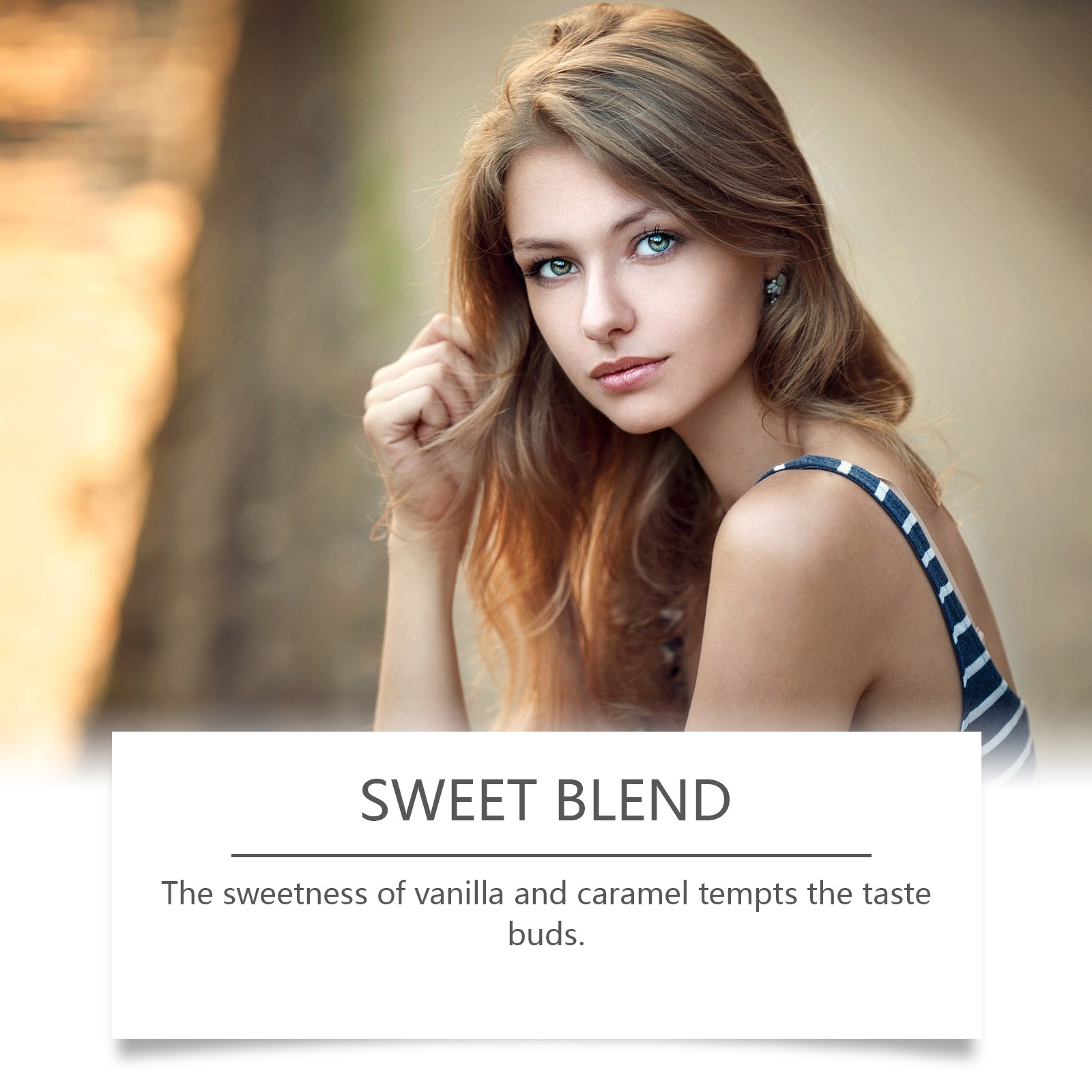 Vanilla and caramel fragrance mood beside roller perfume