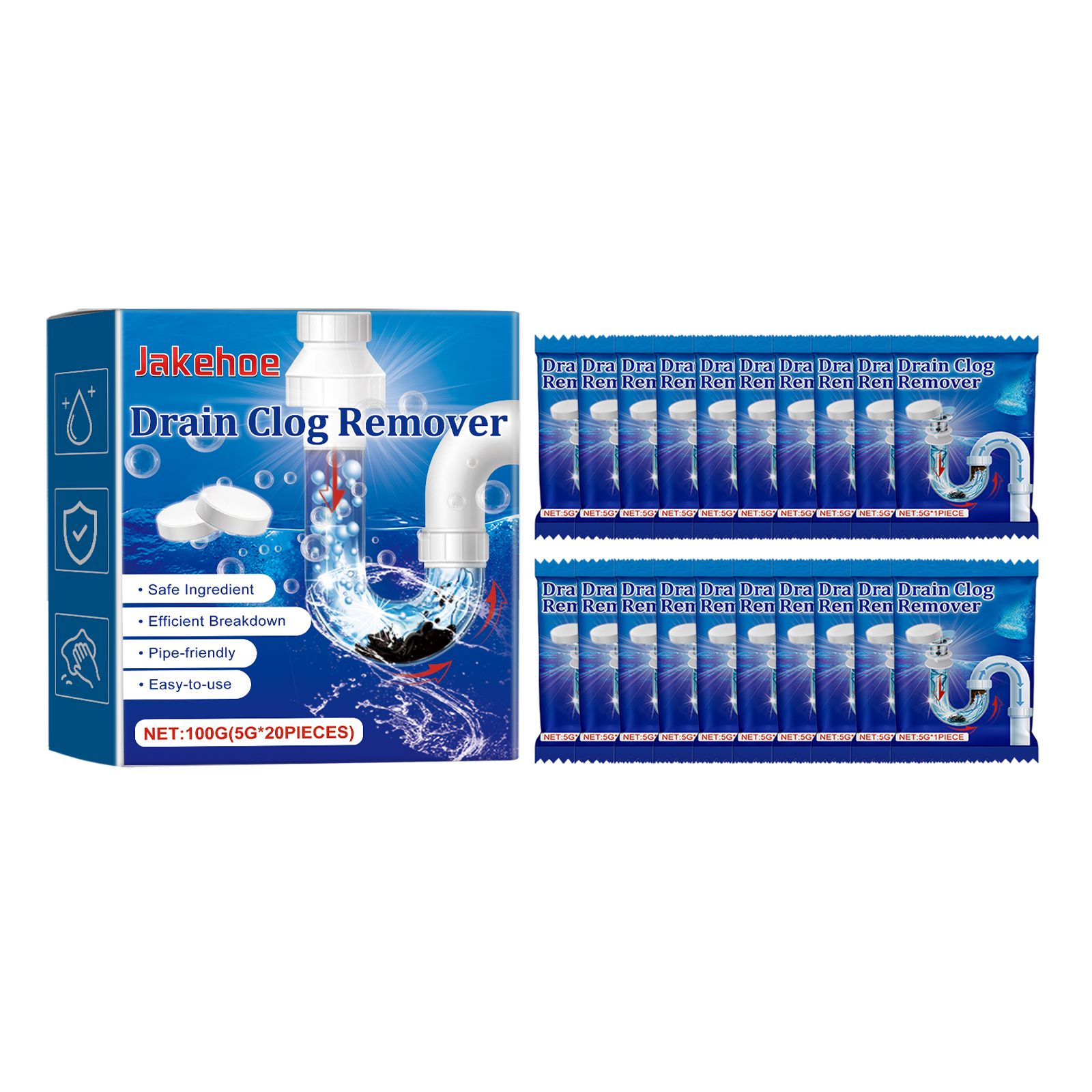 Pipe Dredging Agent Effervescent Tablet Toilet Floor Drain D