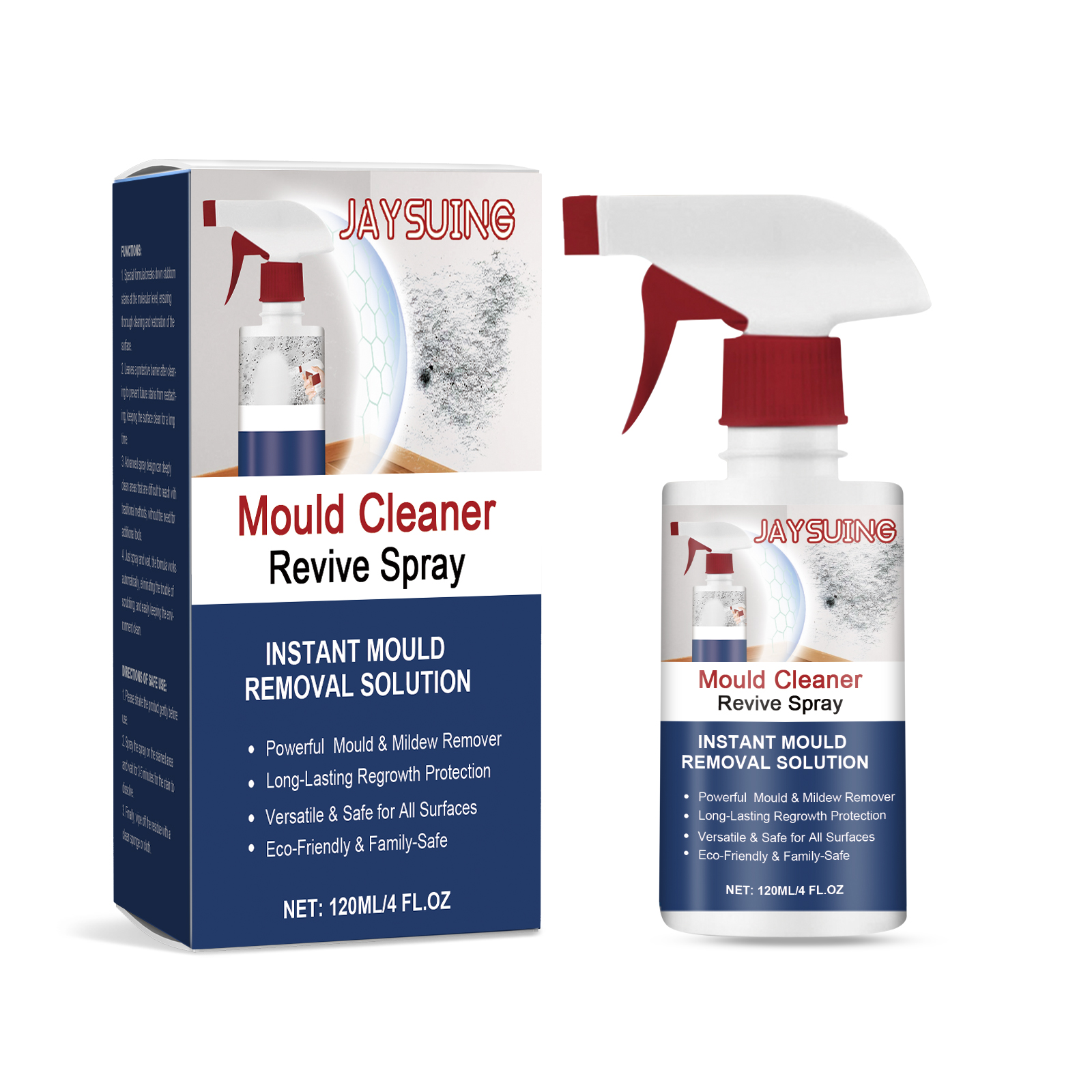 Close view of mould cleaner label and trigger nozzle