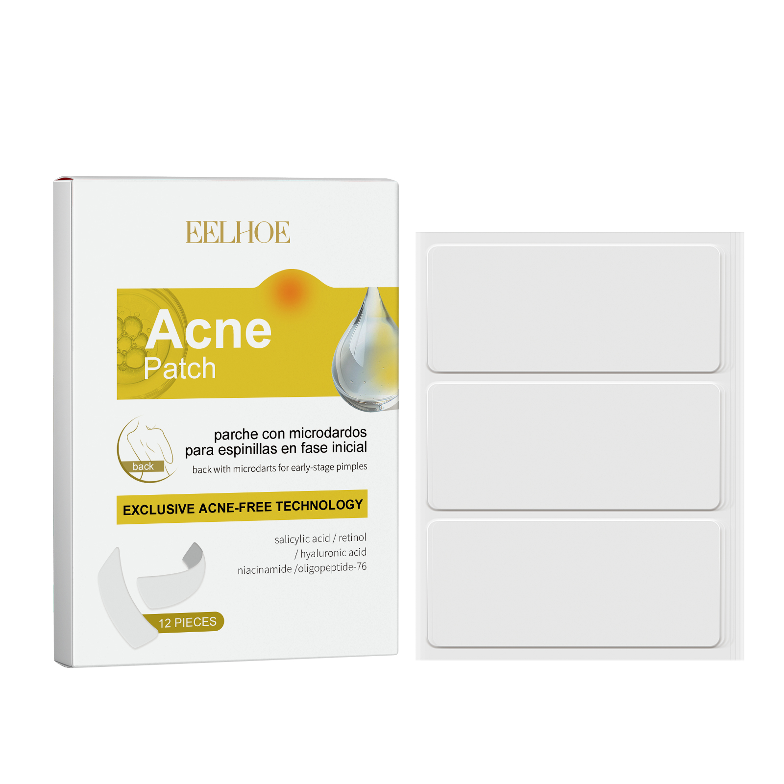 Back Acne Patch, Gently Clean Back And Shoulder Acne Soft Mo