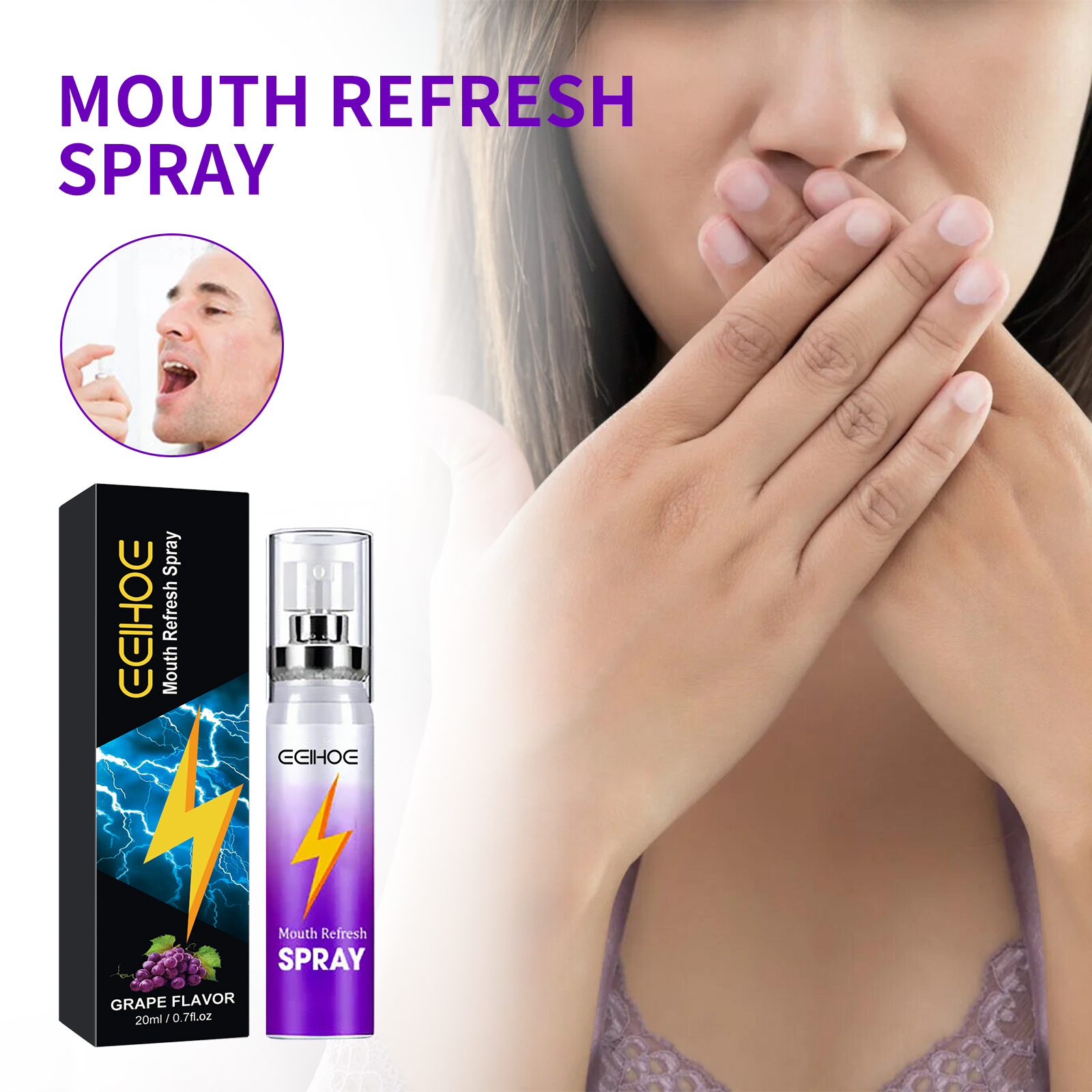 Adult carrying portable mouth spray for refreshment