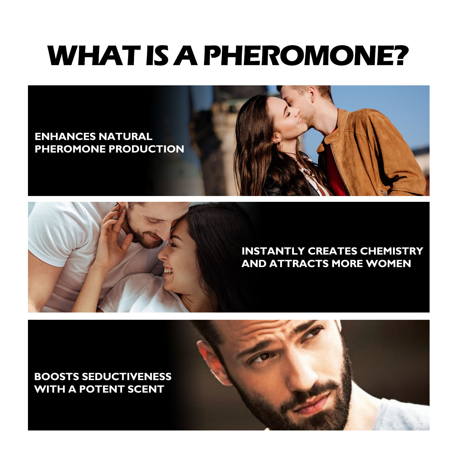 Herbal perfume promotional collage with romantic imagery