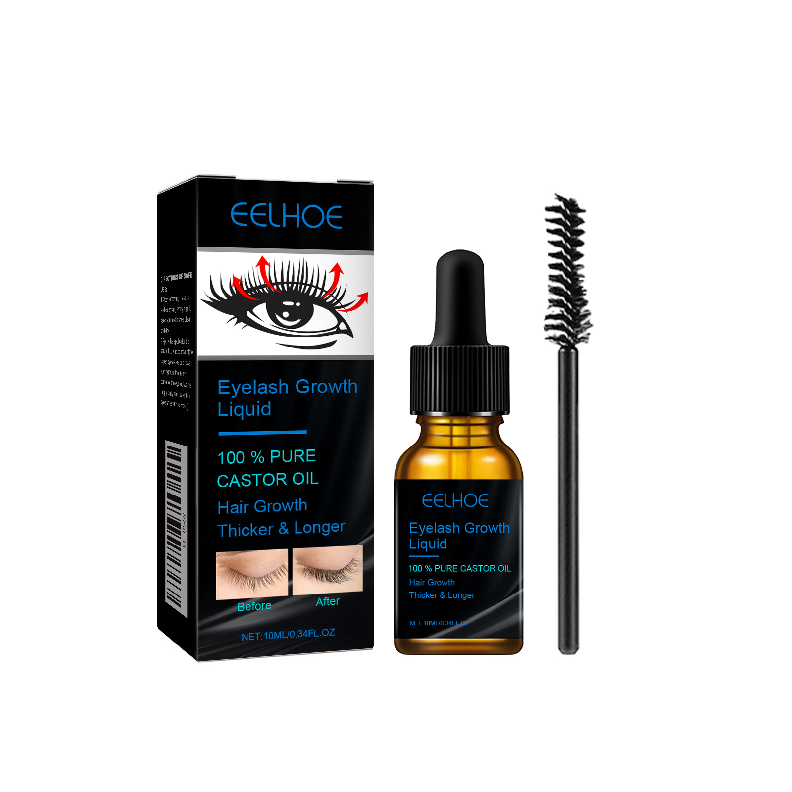 Castor Oil Mascara Daily Natural Eyelash Curl & Curl Beauty Gentle Moisturizing Treatment