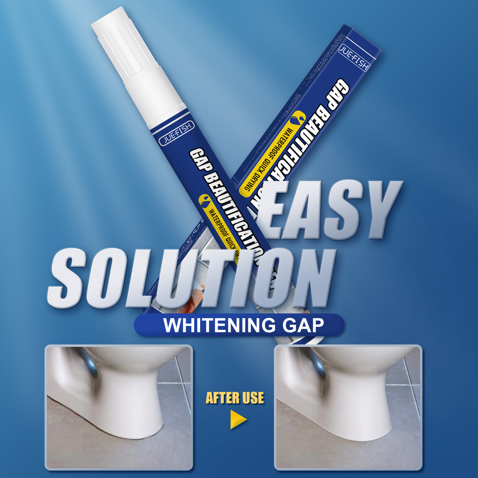Before and after grout whitening around bathroom tile