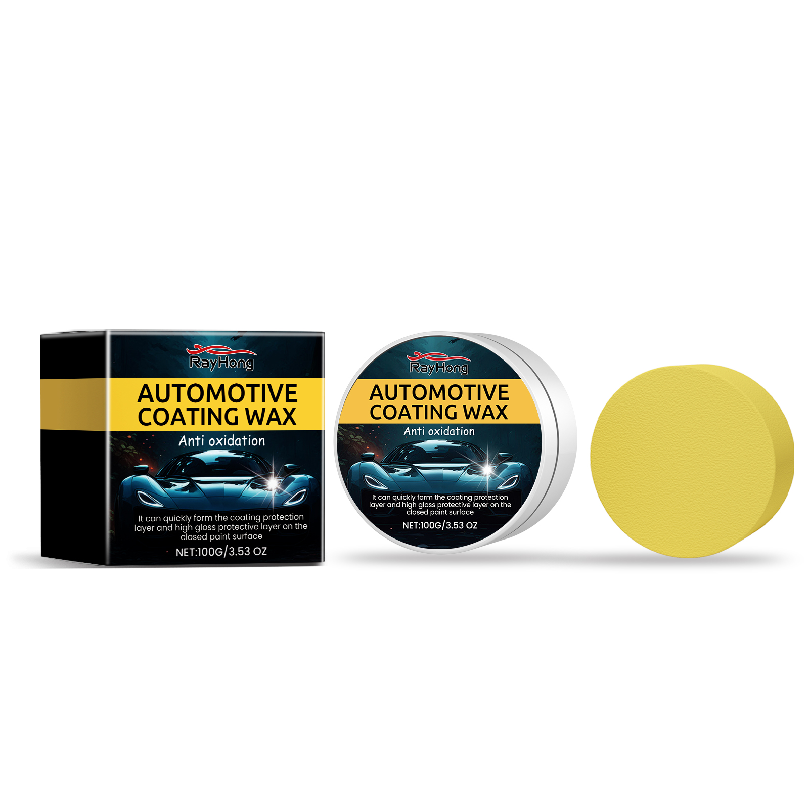Compact automotive wax kit ready for paint care