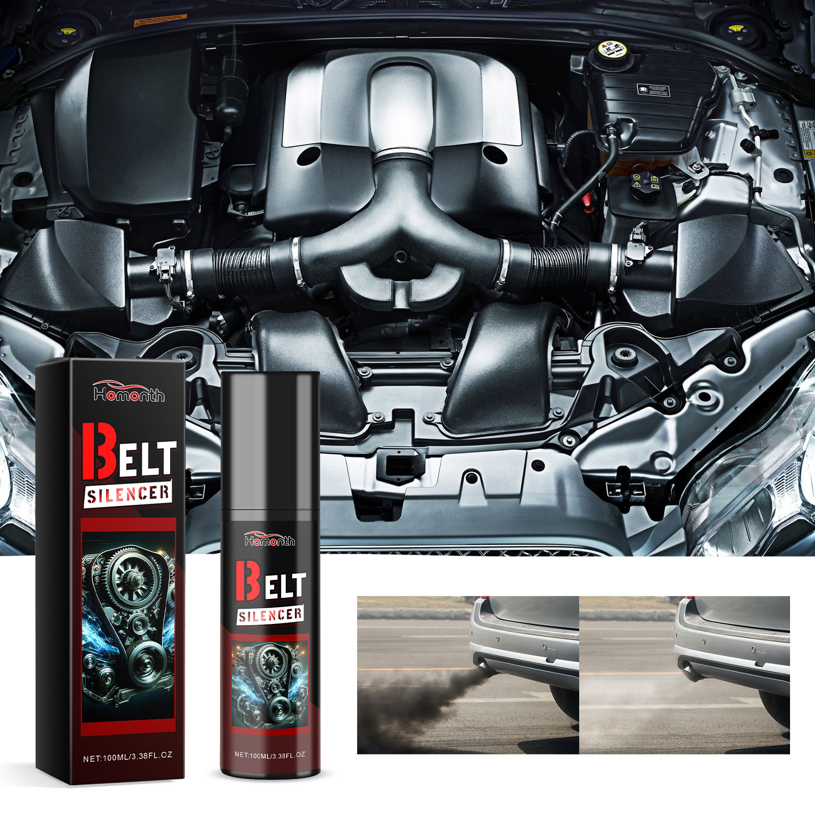 Belt Silencer can shown near vehicle engine bay