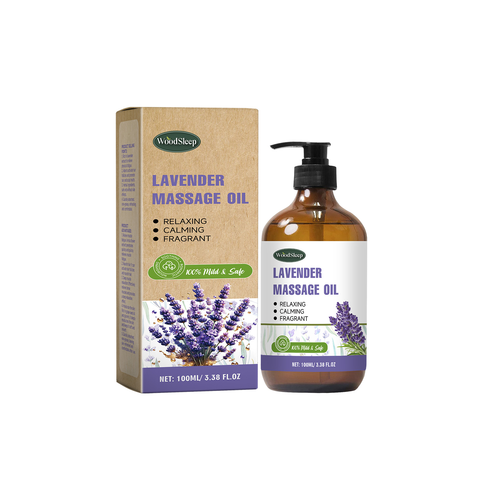 Woodsleep Lavender Massage Oil, Body And Skin Massage With E