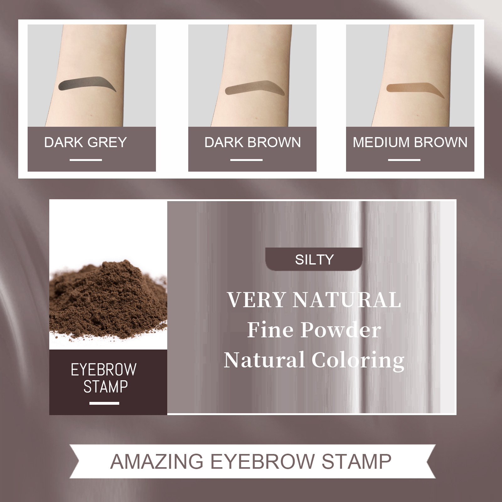Fine eyebrow powder texture with soft natural-looking finish