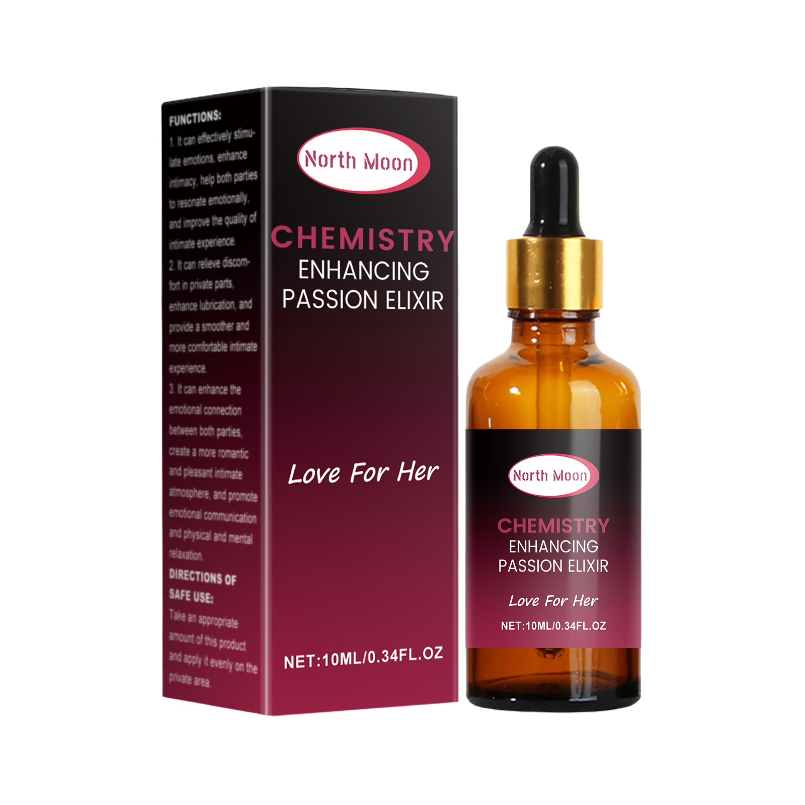 Dropper serum packaging with visible usage directions