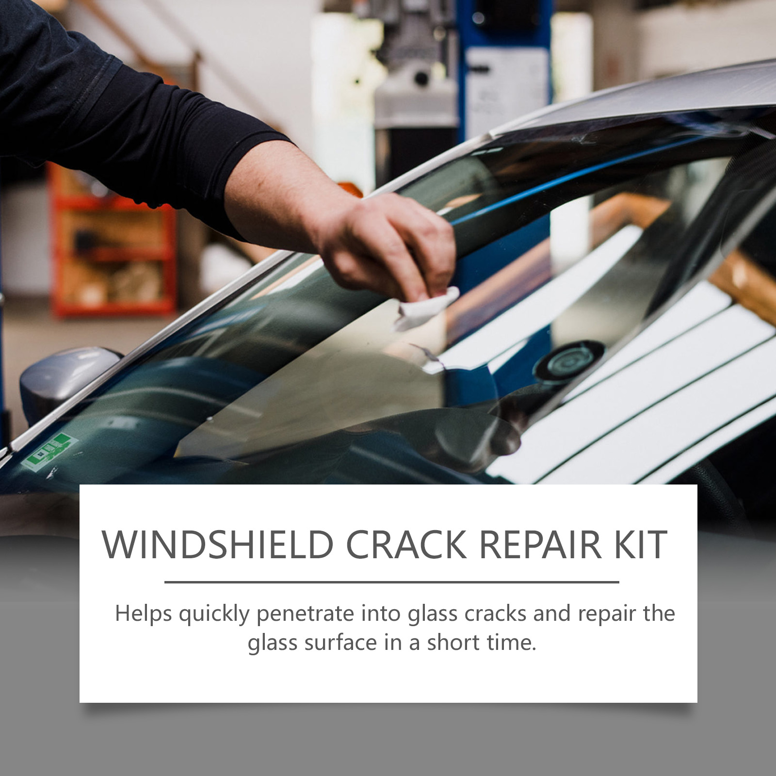 Dropper applicator positioned on vehicle windshield