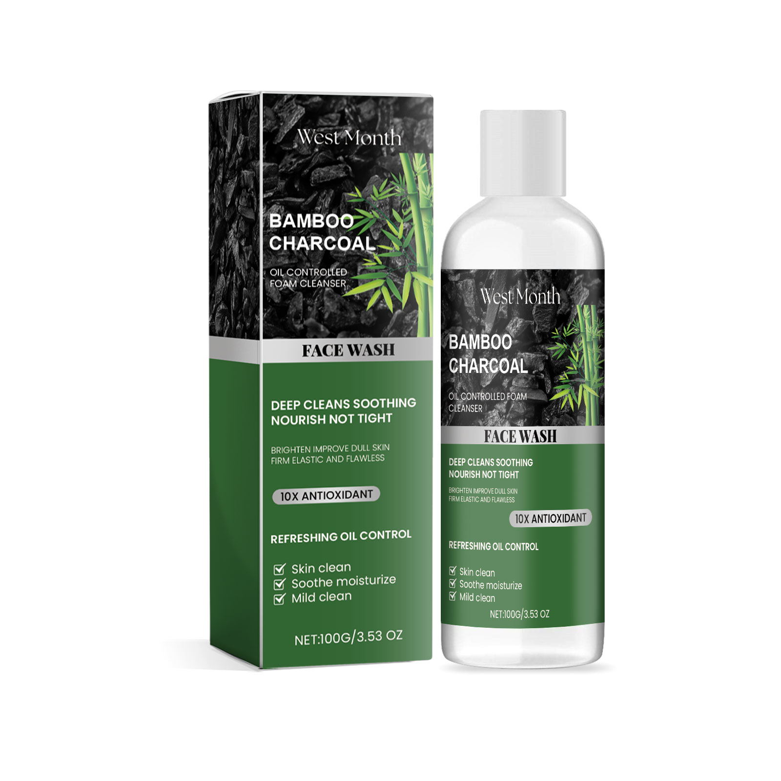 Charcoal Facial Cleanser Cleans Facial Skin From Oil And Dir