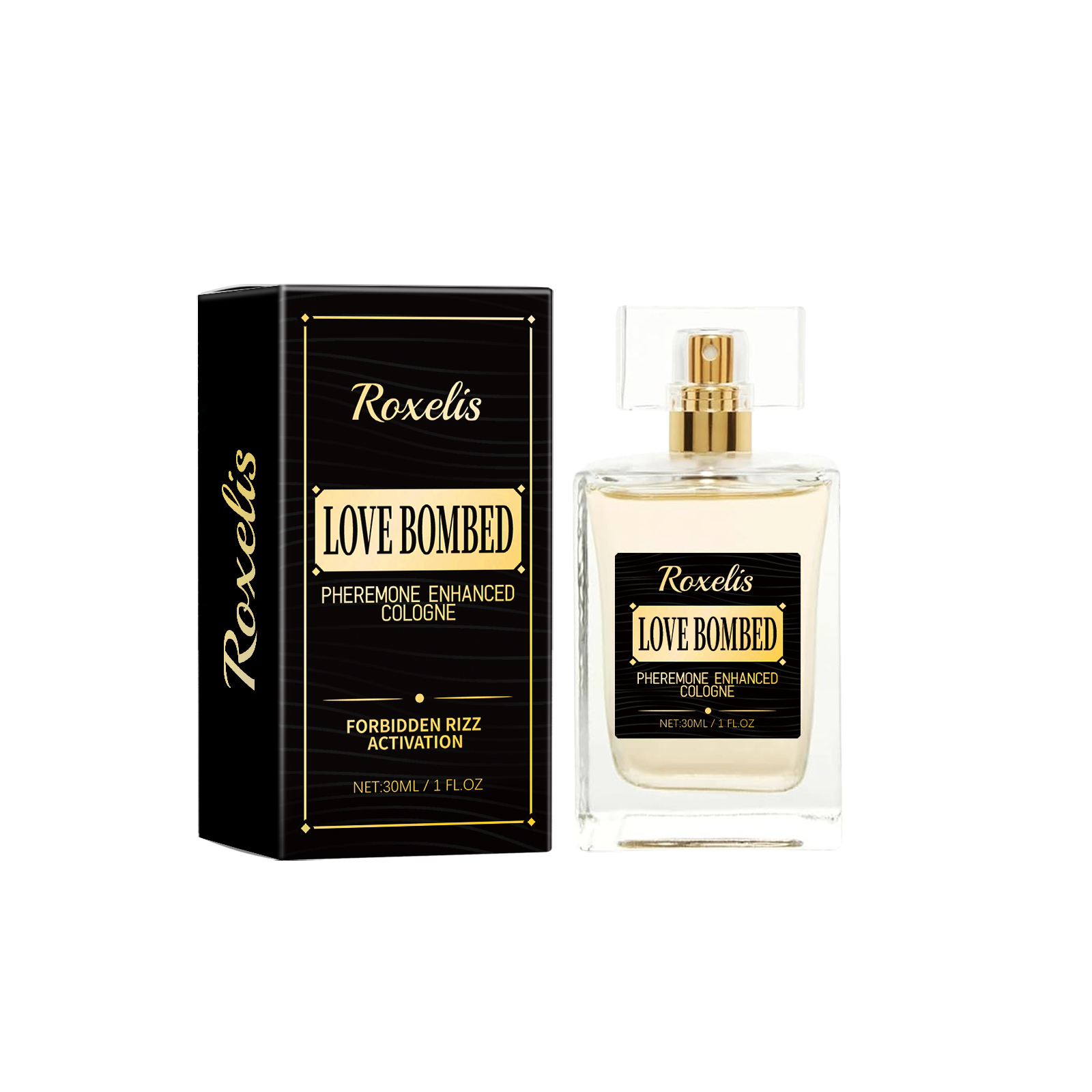 Pale amber fragrance inside clear glass bottle