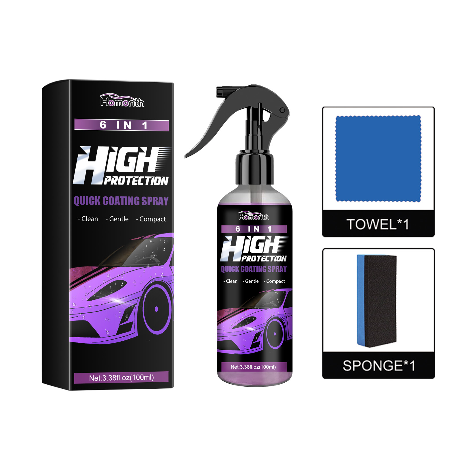 Automobile Protection Spray 6 In 1, Car Paint Plating Crysta
