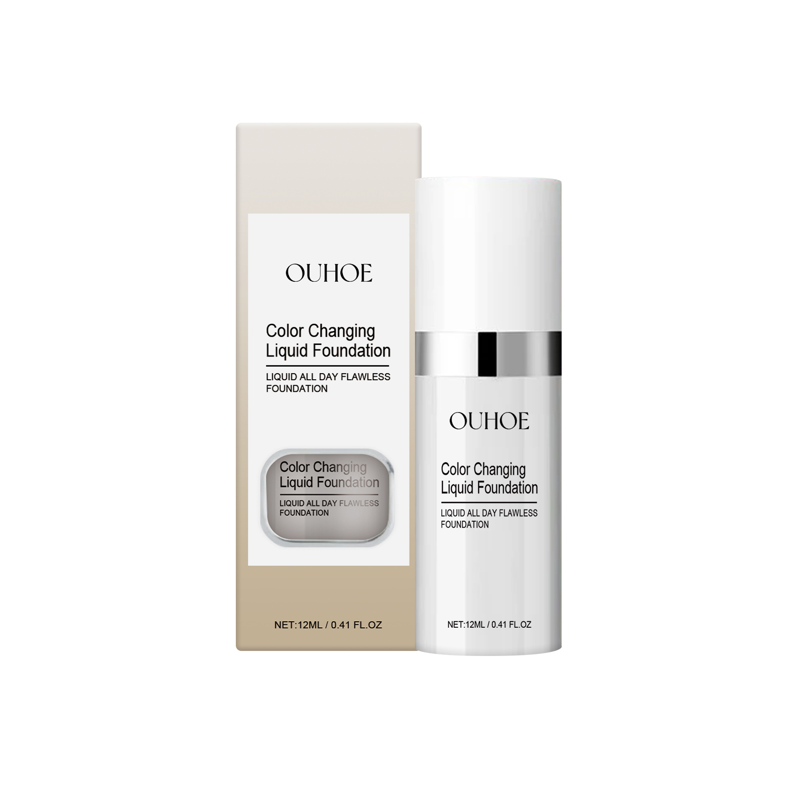 Warm Color Changing Liquid Foundation, Brightening And Easy Natural Concealer Light Base Makeup Skin