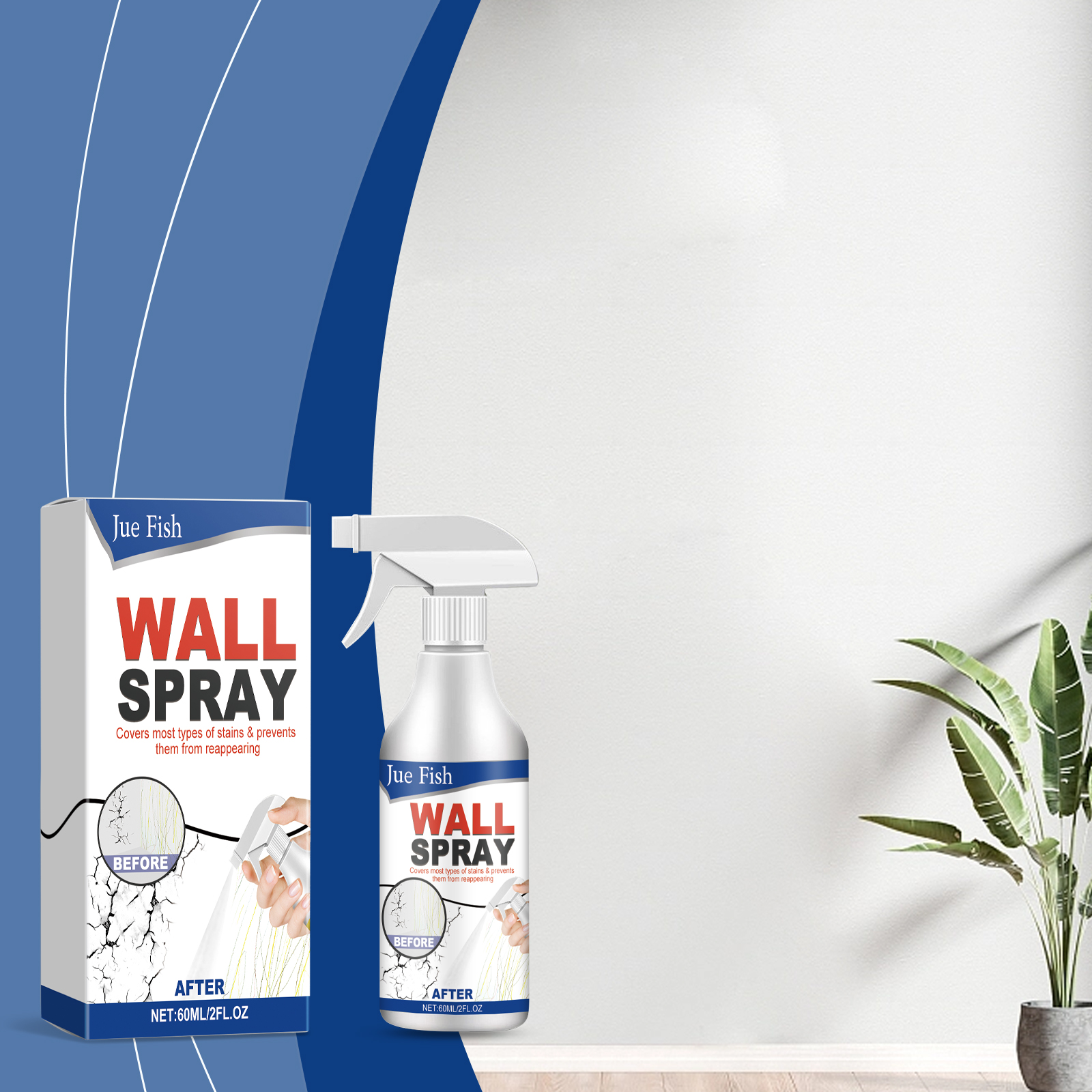 Wall spray staged in a bright lived-in interior