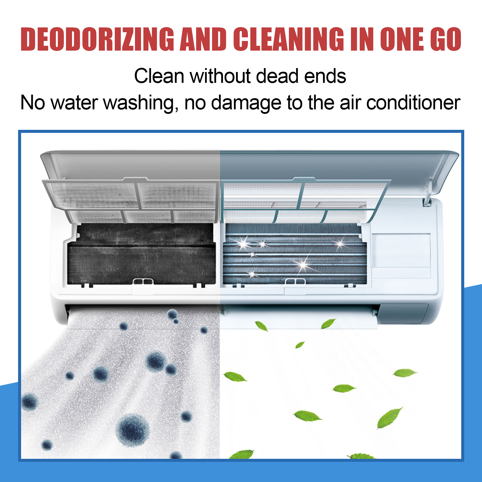 AC cleaning illustration with foam coverage