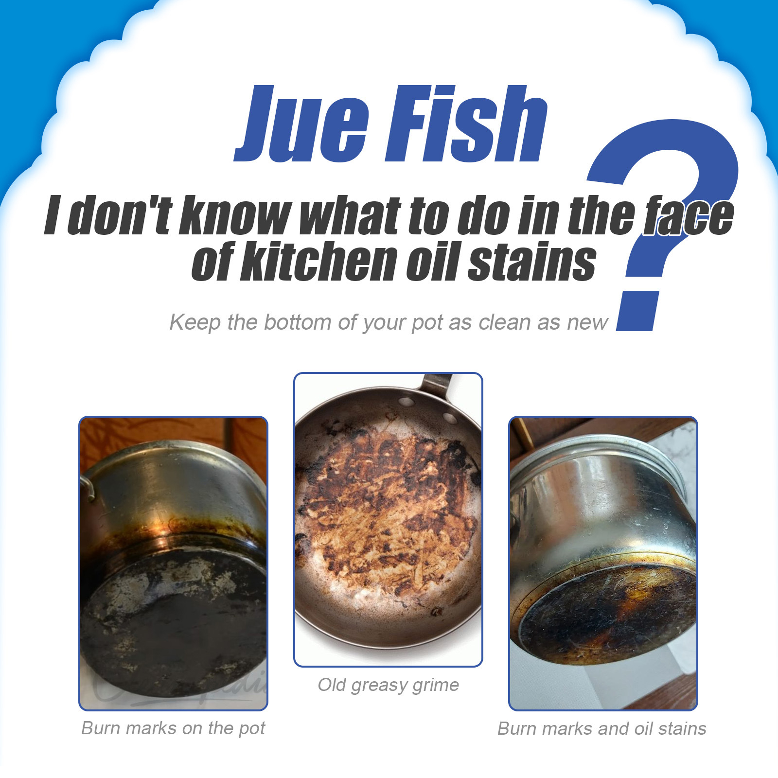 Before and after cookware grease cleaning demonstration