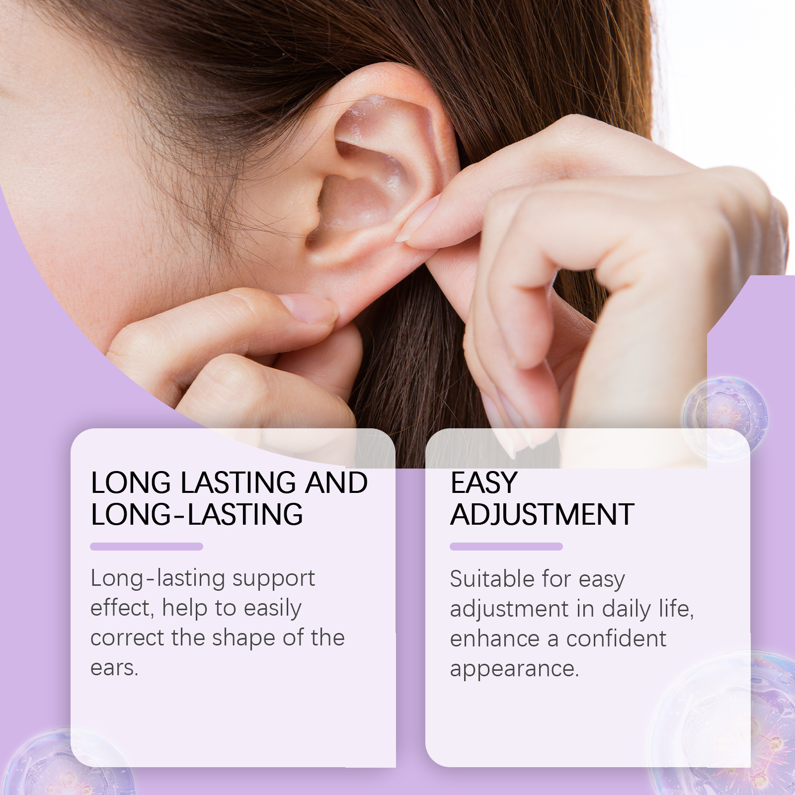Matte cream silicone pad with molded ear-shaped profile